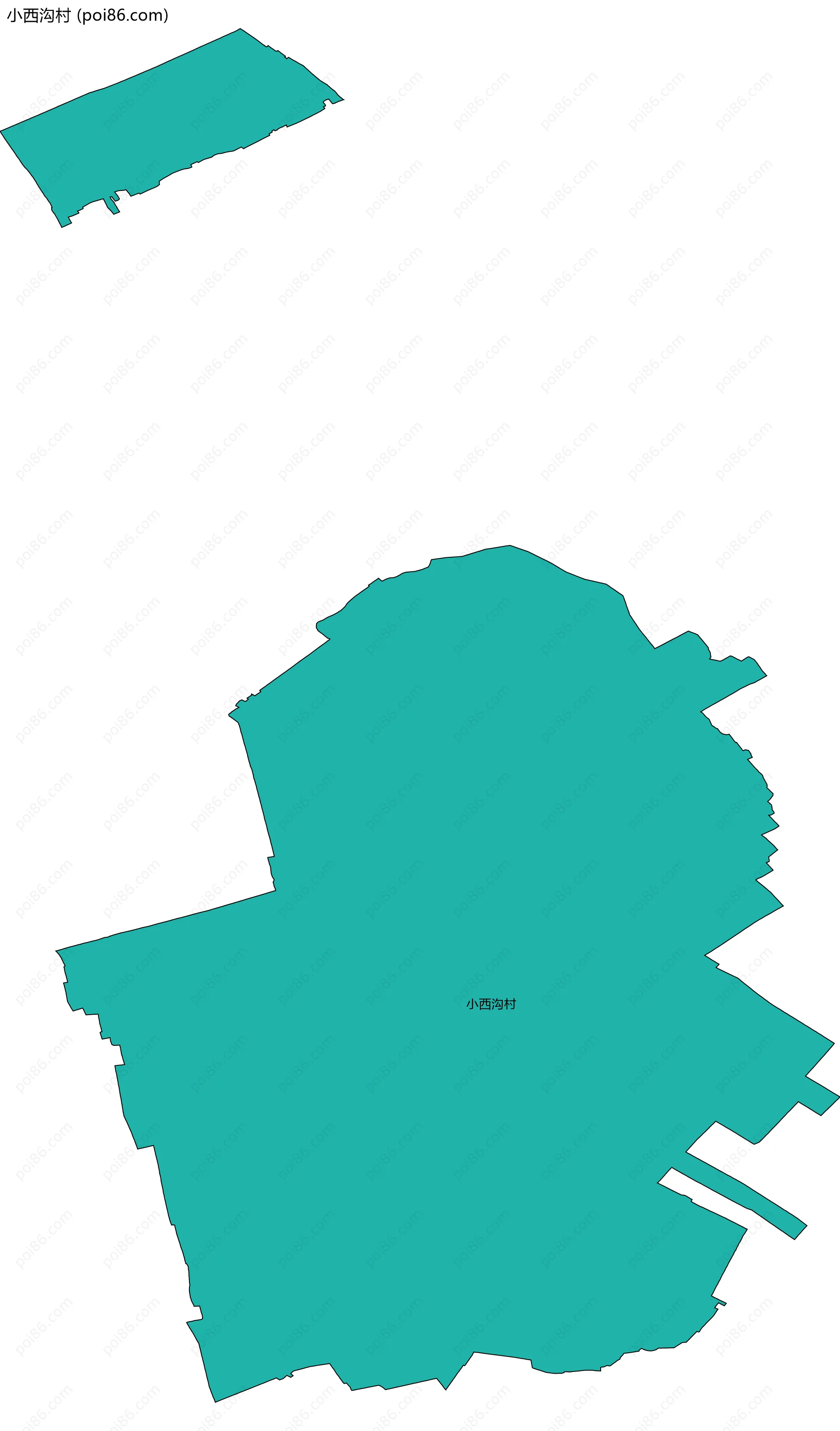 小西沟村边界地图