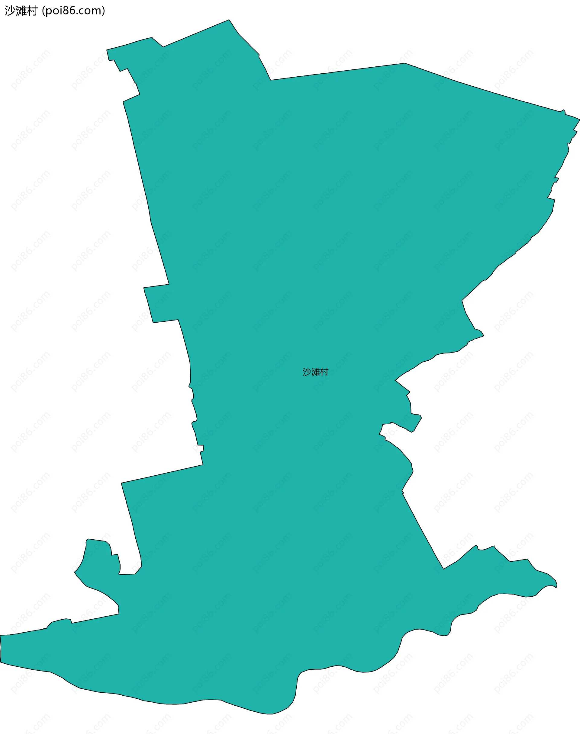 沙滩村边界地图