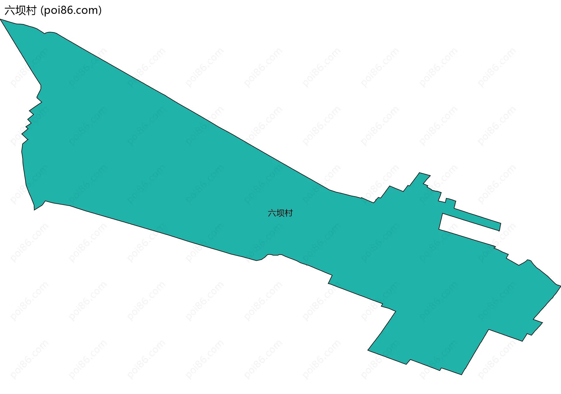 六坝村边界地图