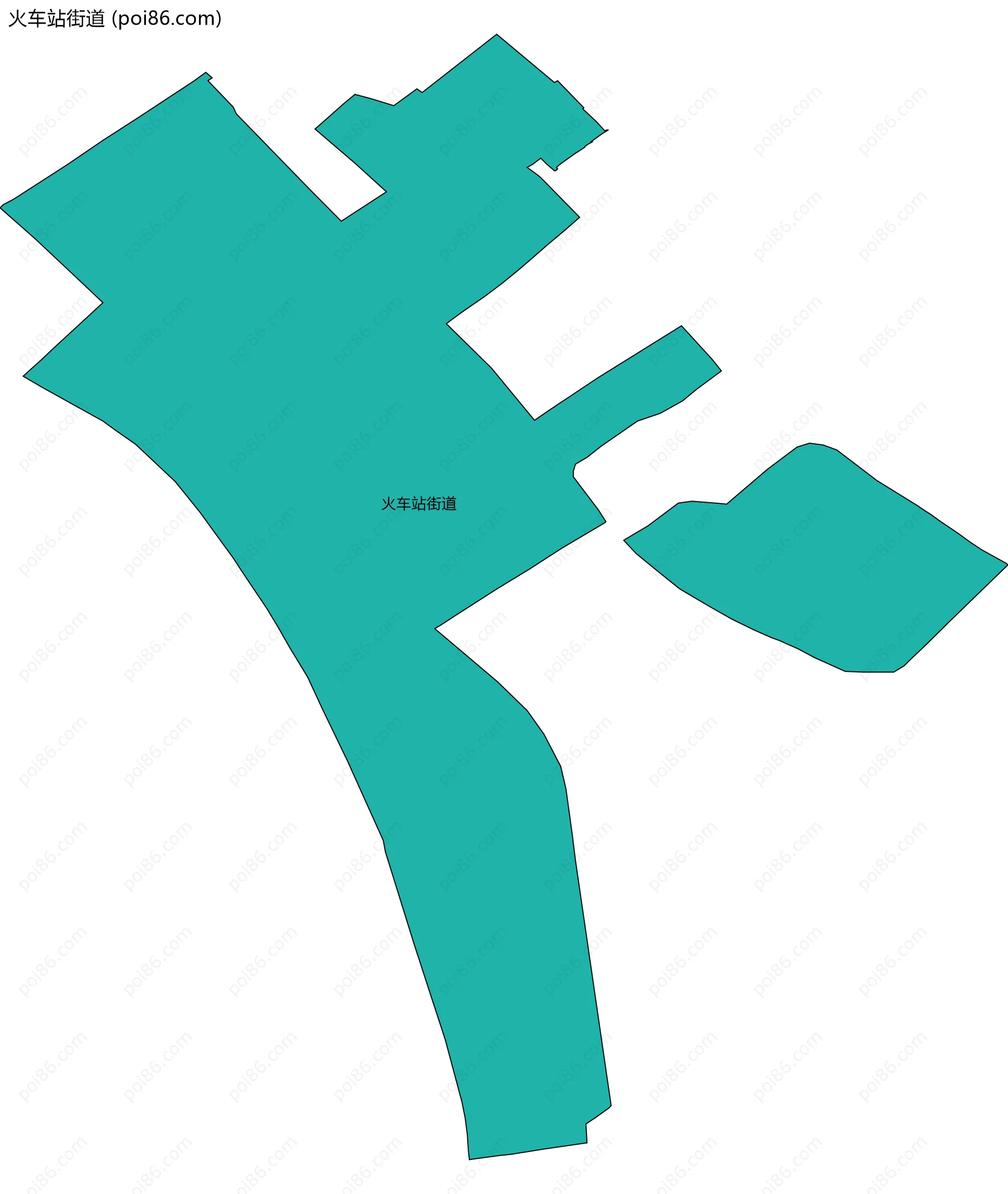 火车站街道边界地图