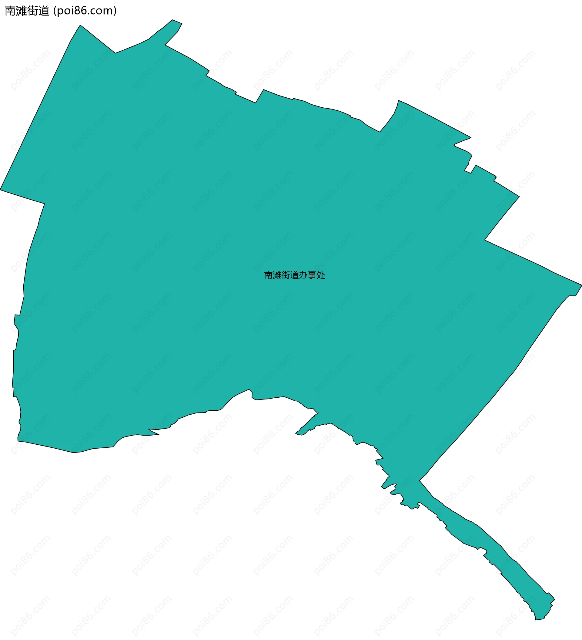 南滩街道边界地图(五级行政区划)
