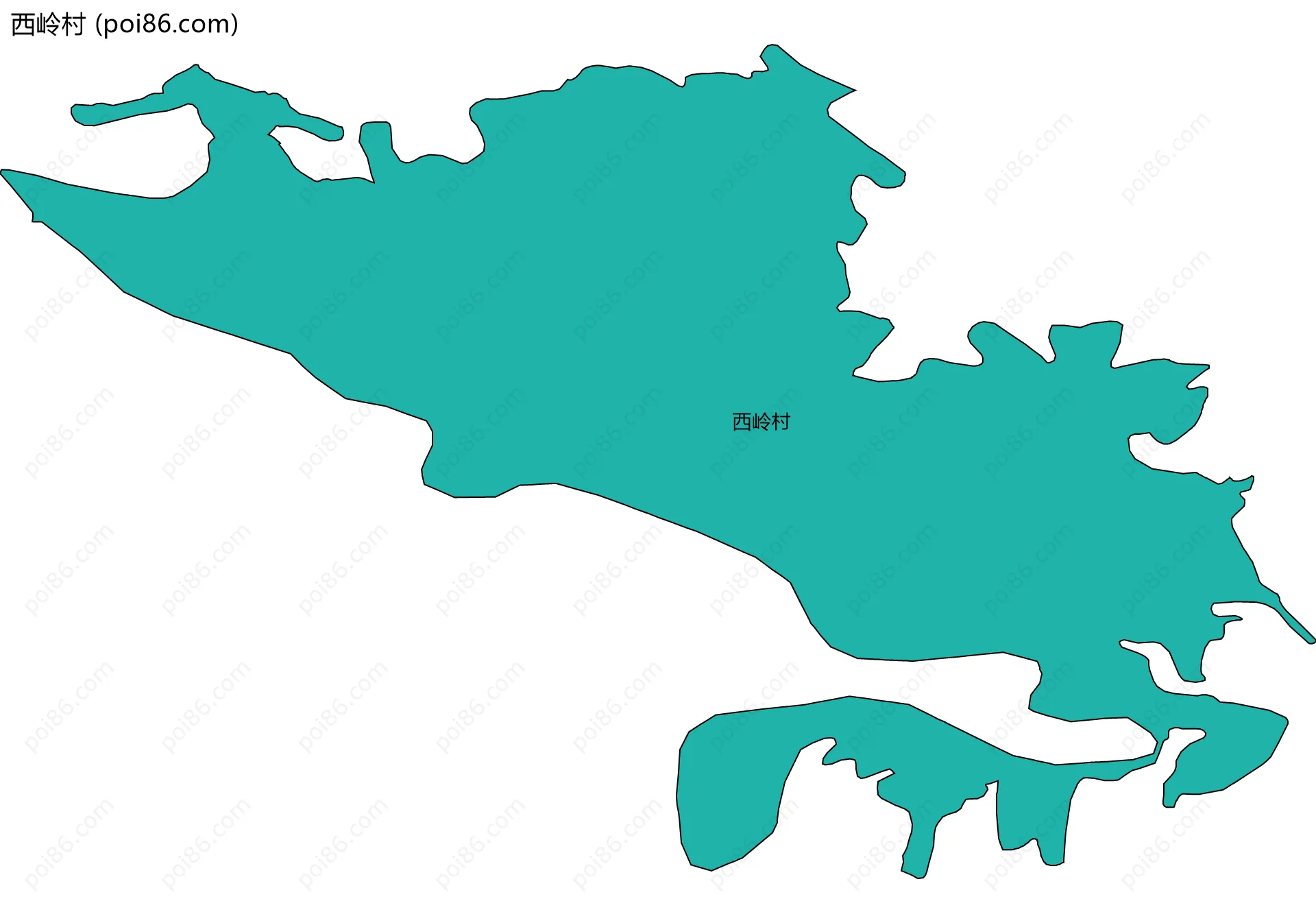 西岭村边界地图