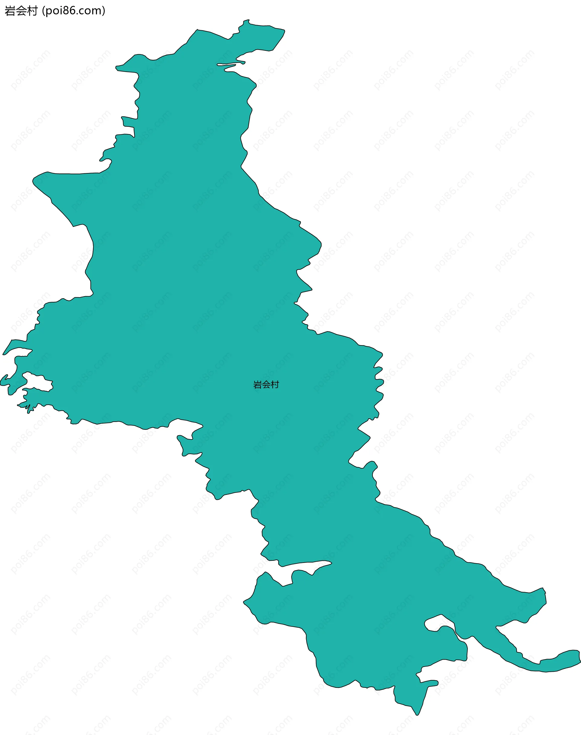 岩会村边界地图