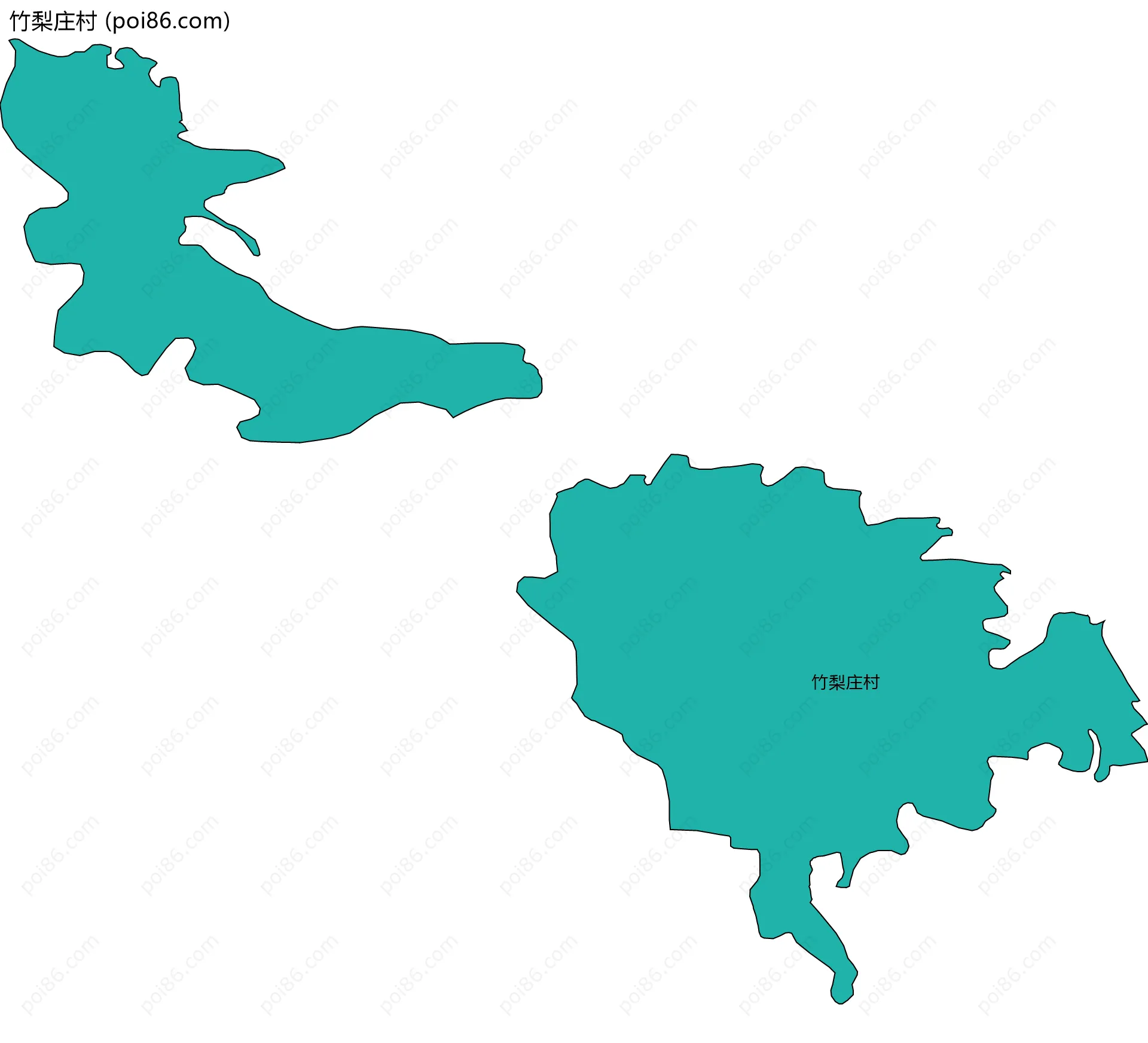 竹梨庄村边界地图