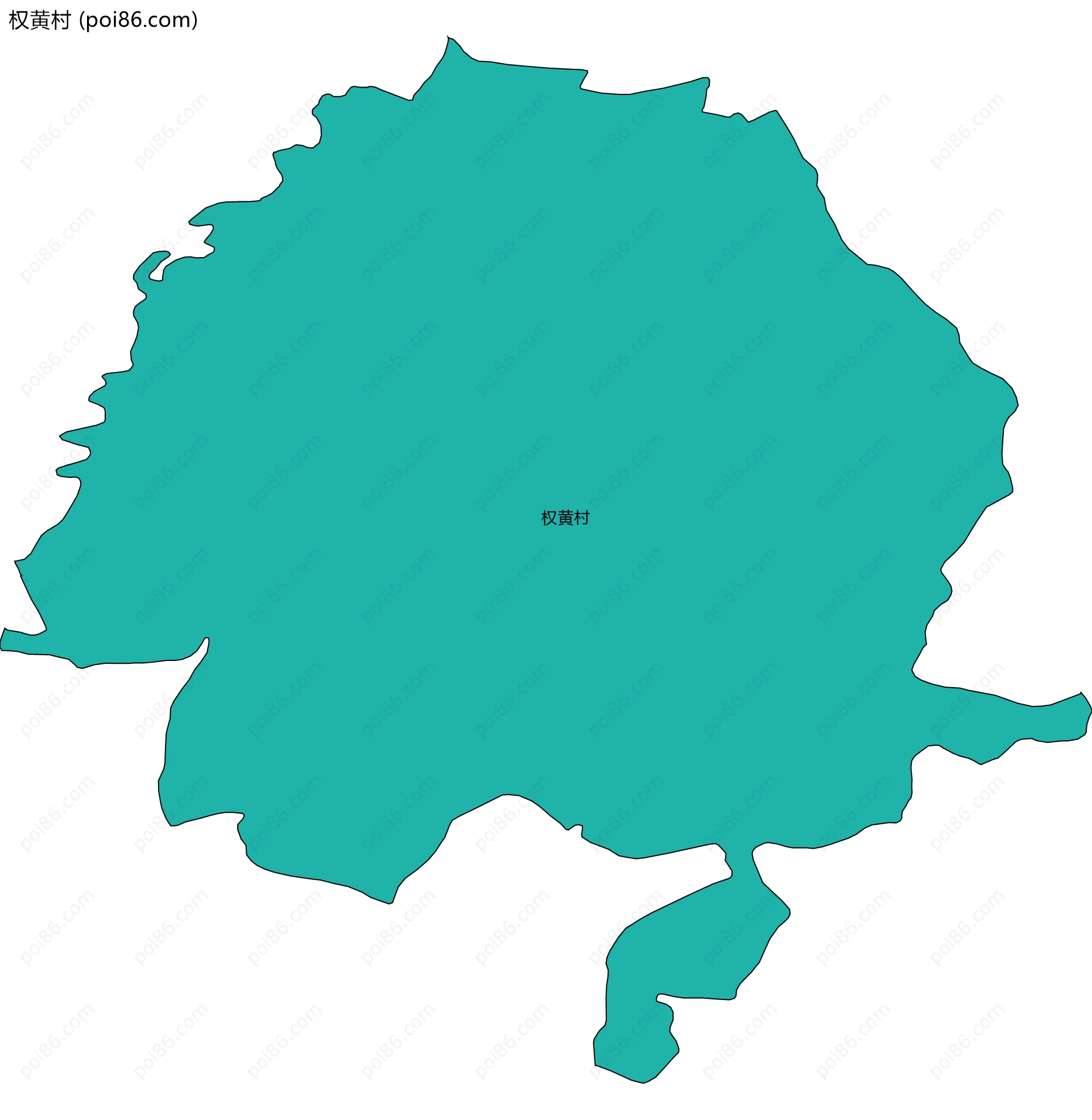 权黄村边界地图