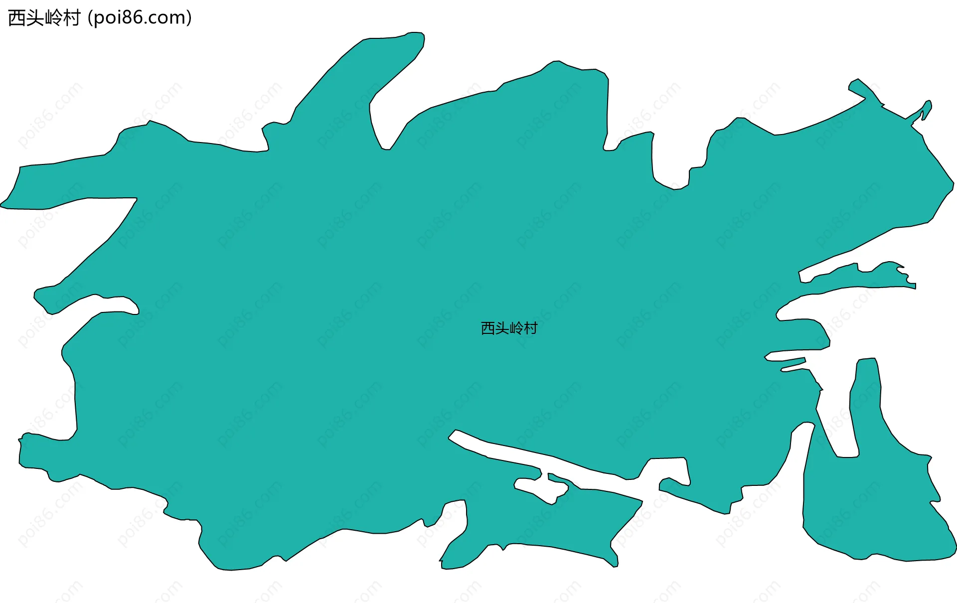 西头岭村边界地图