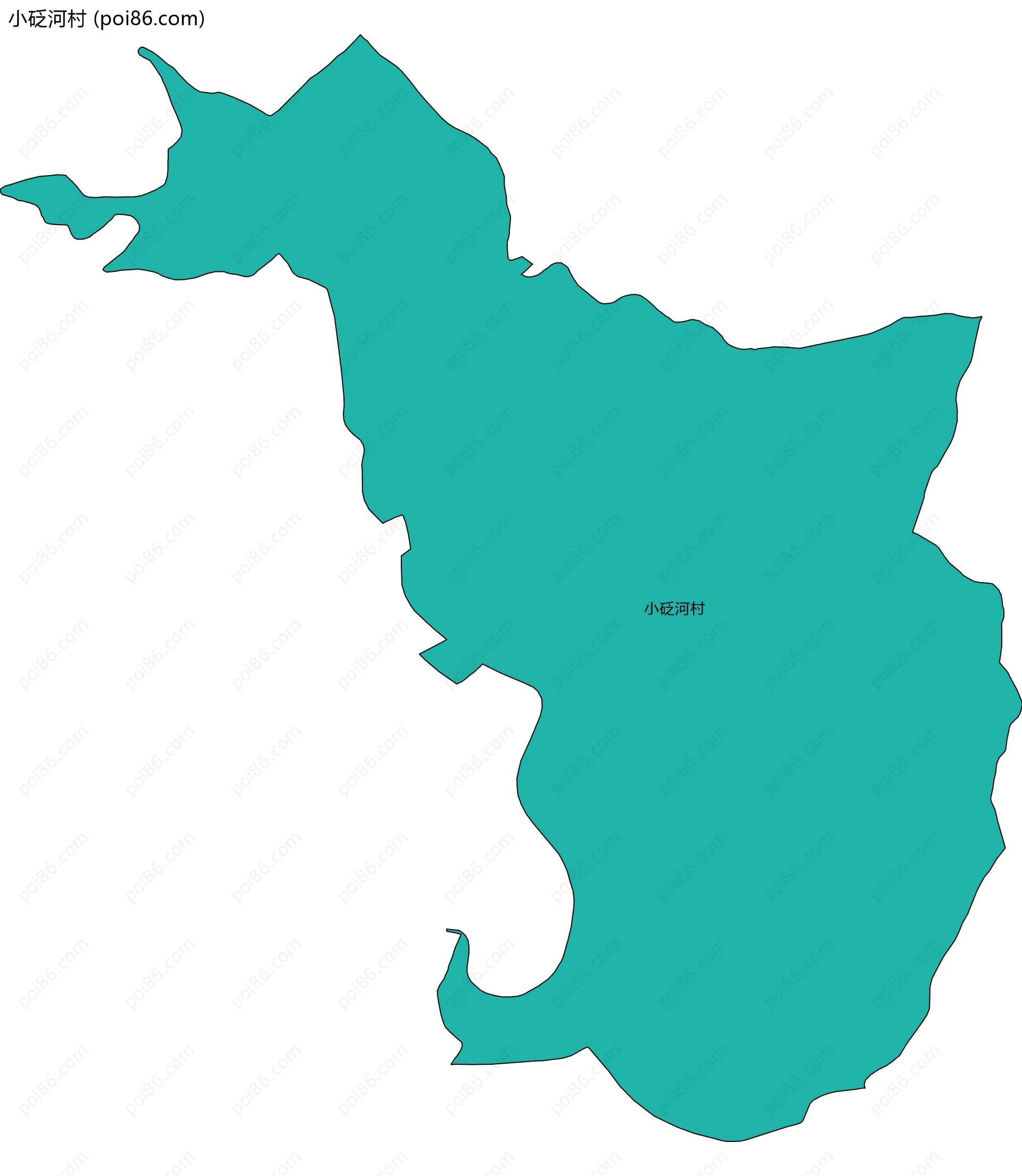 小砭河村边界地图