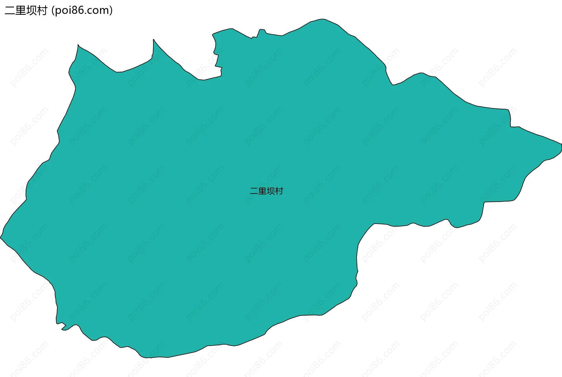 二里坝村边界地图
