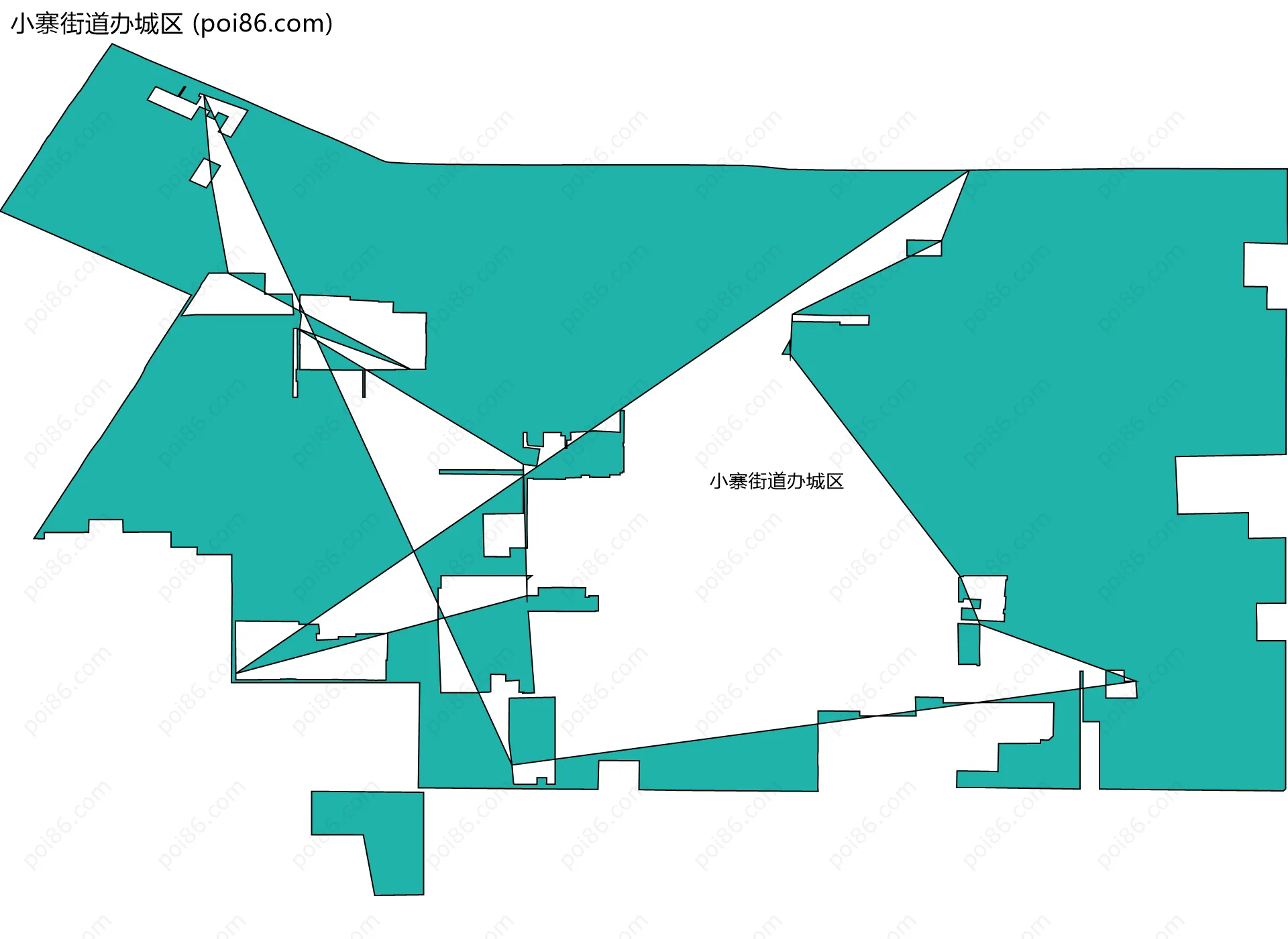 小寨街道办城区边界地图