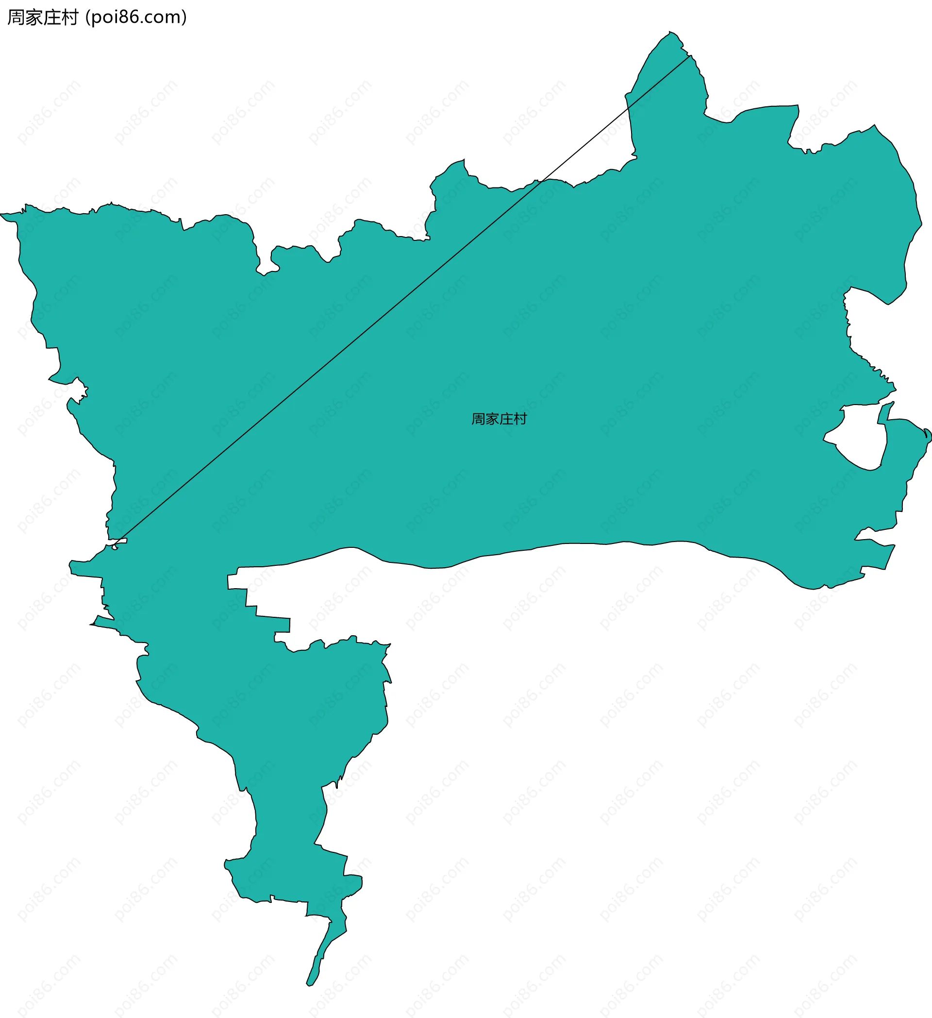 周家庄村边界地图