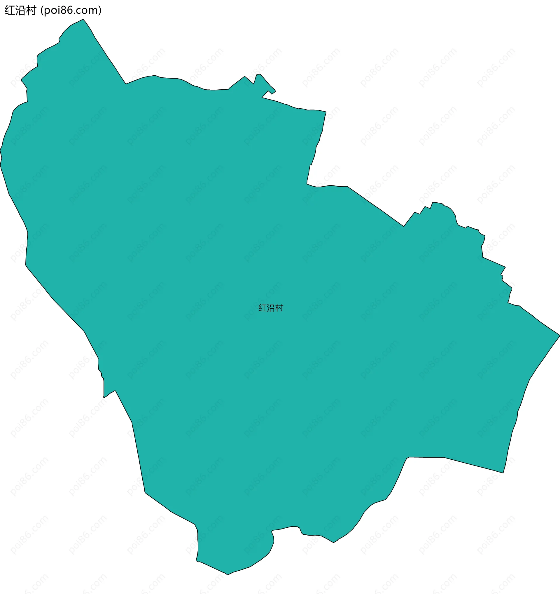 红沿村边界地图