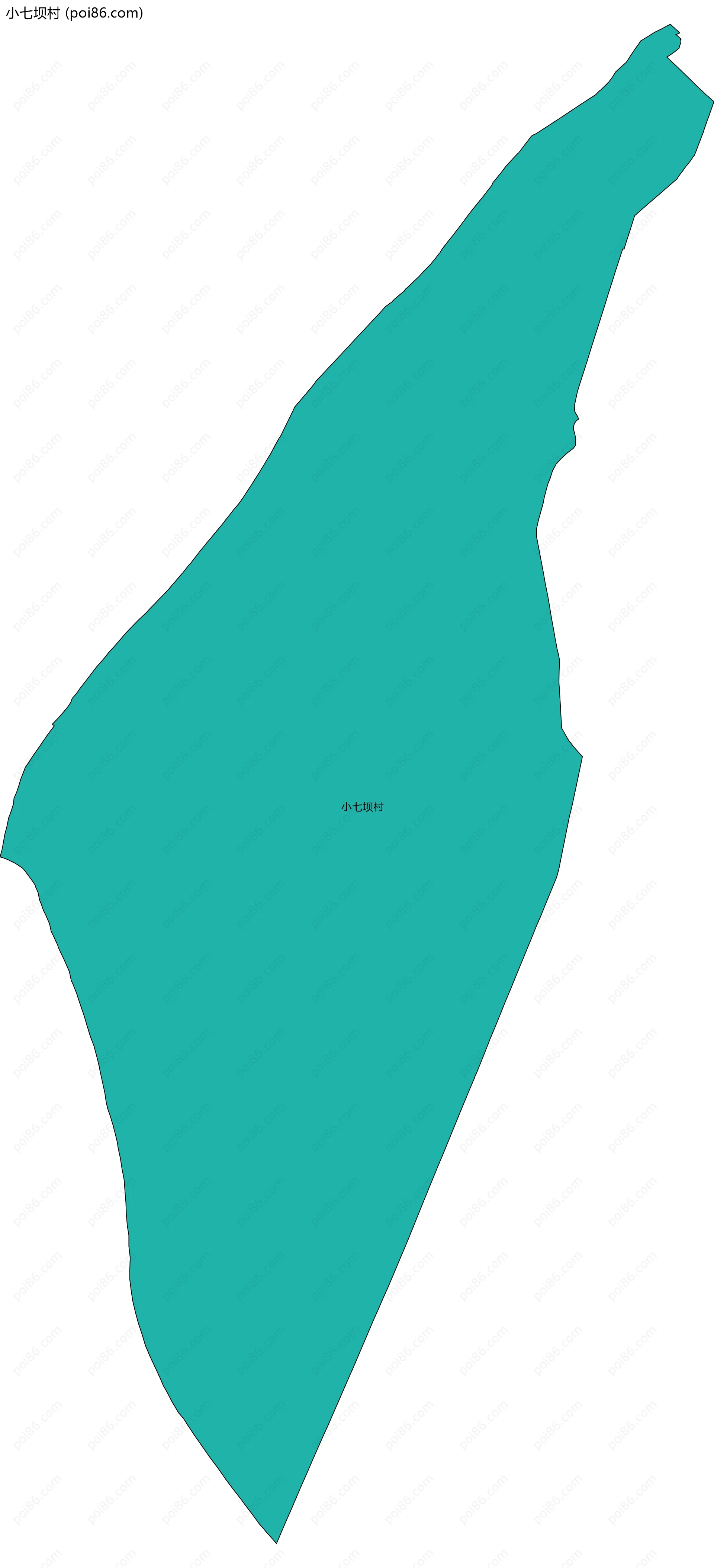 小七坝村边界地图