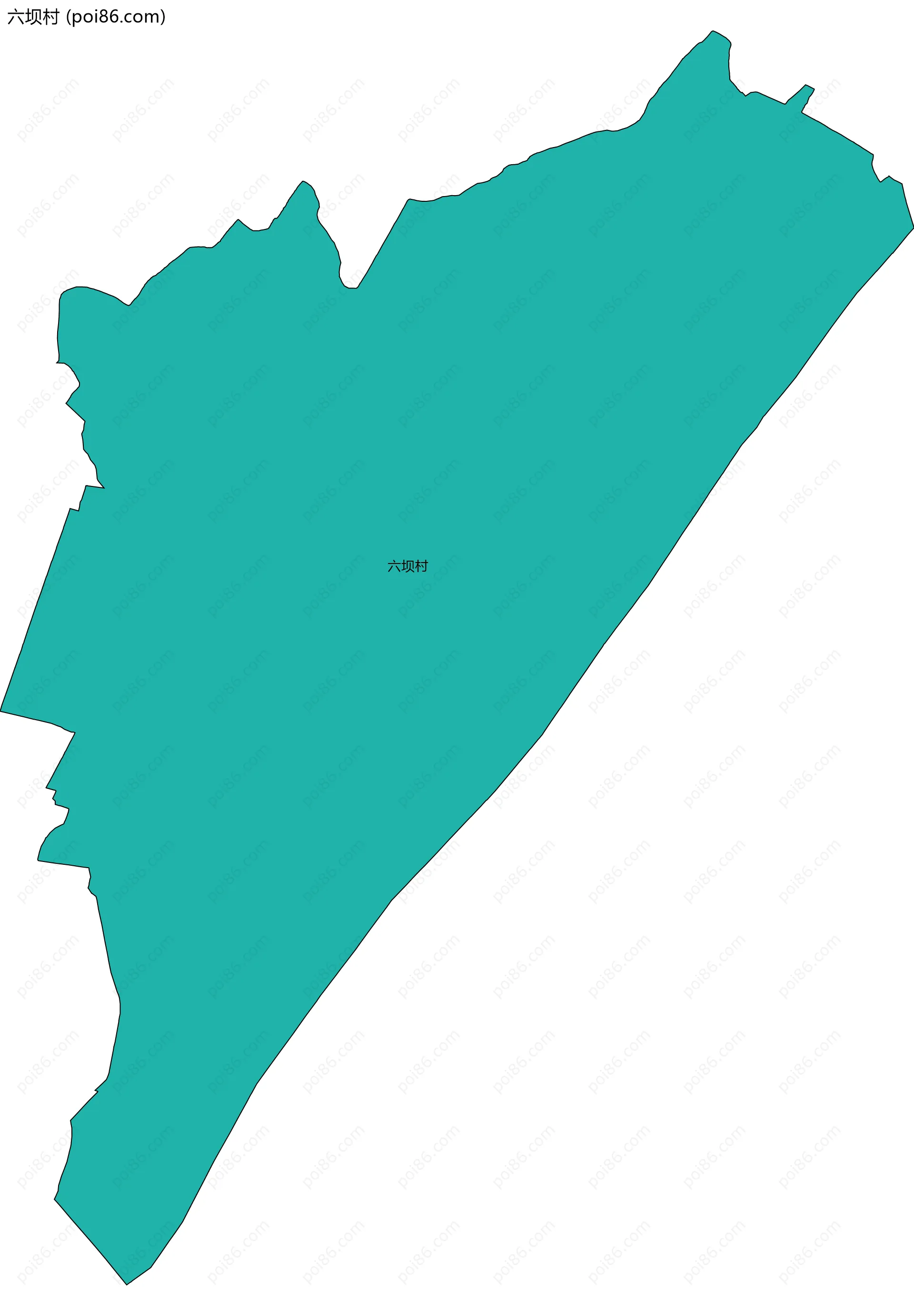 六坝村边界地图