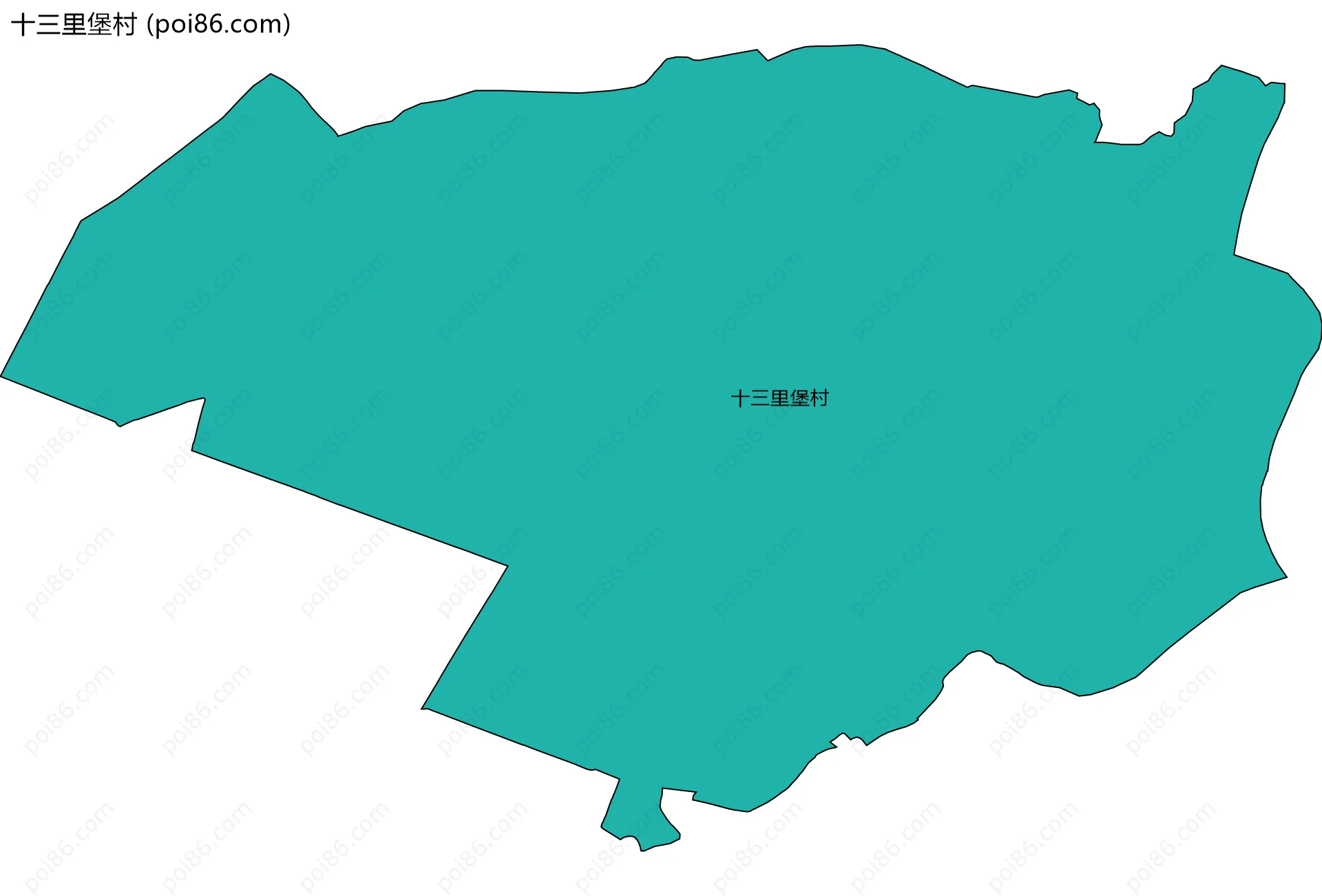 十三里堡村边界地图