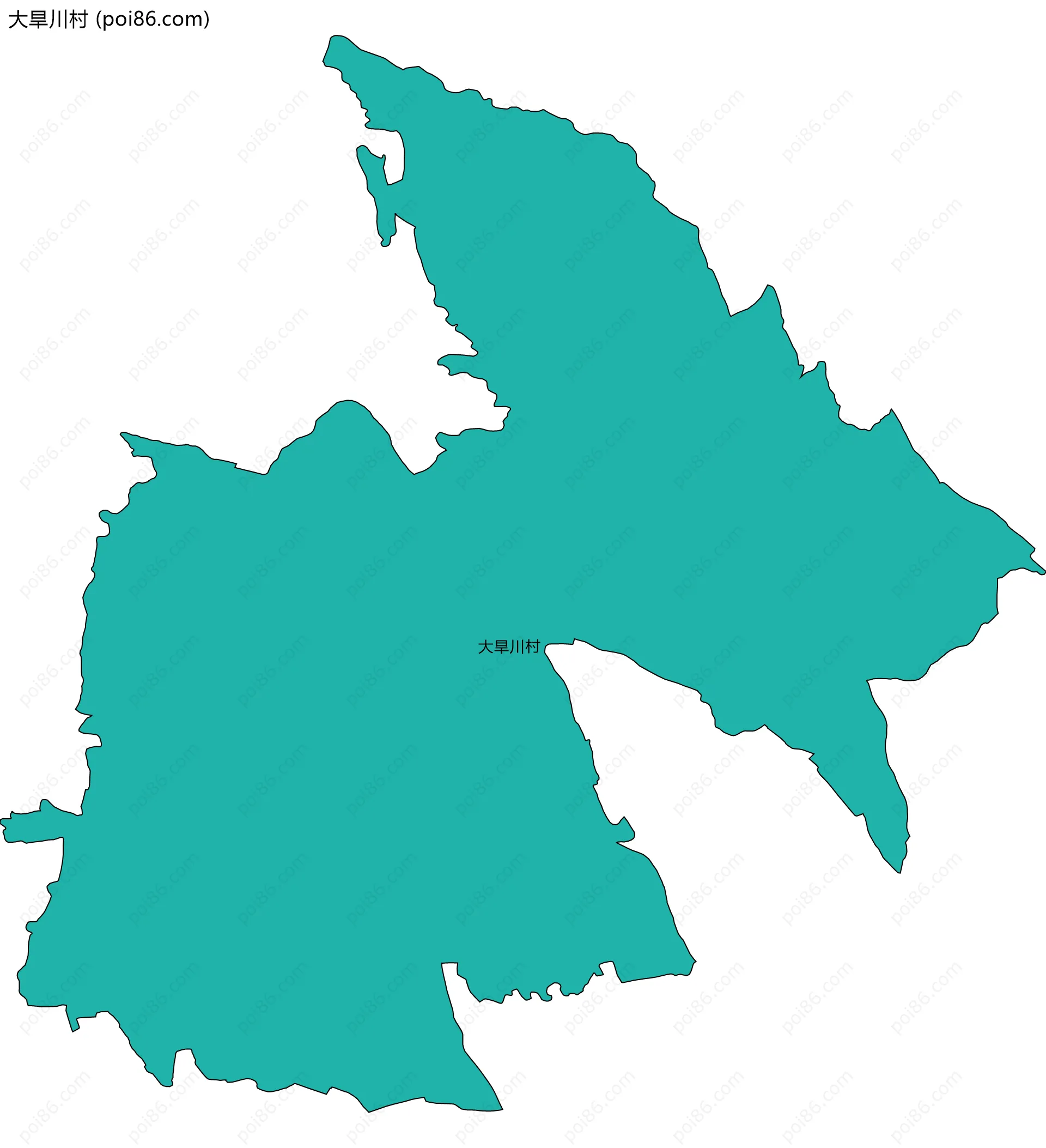 大旱川村边界地图