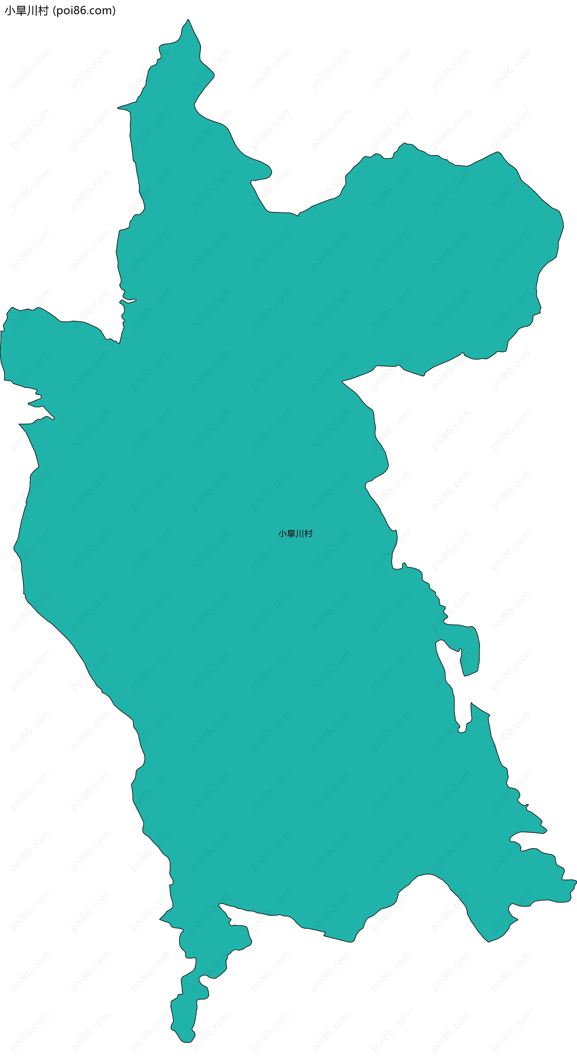 小旱川村边界地图