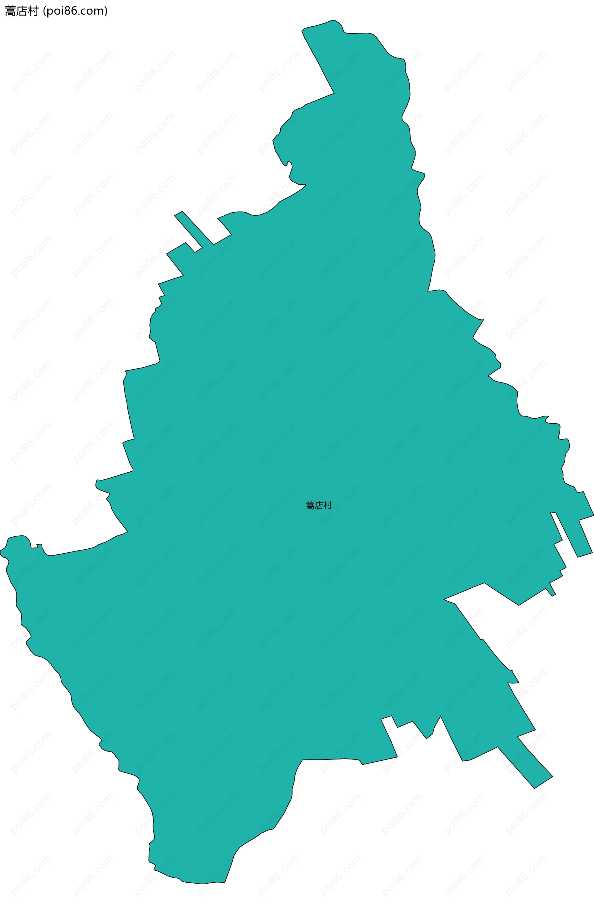 蒿店村边界地图