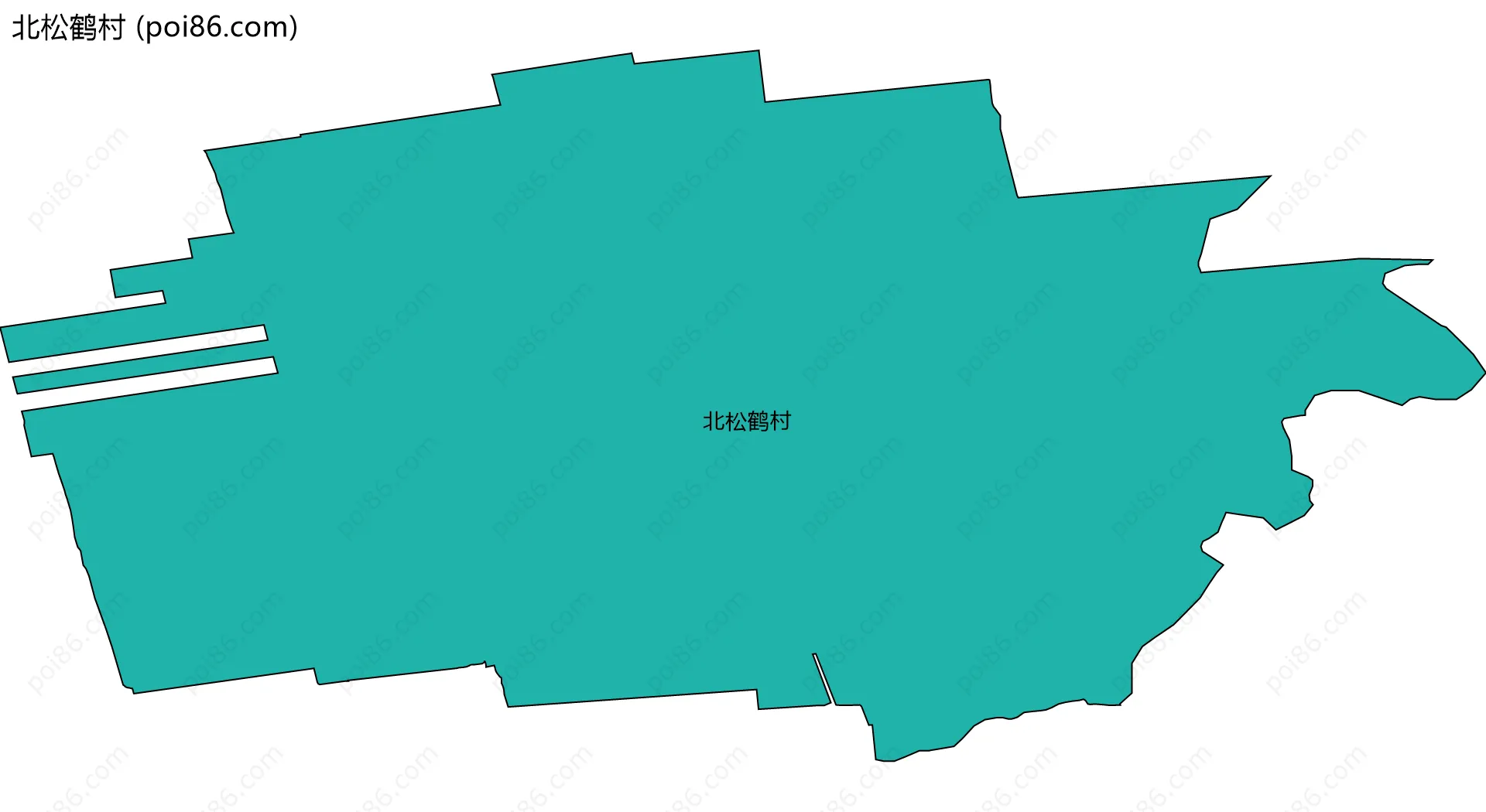 北松鹤村边界地图