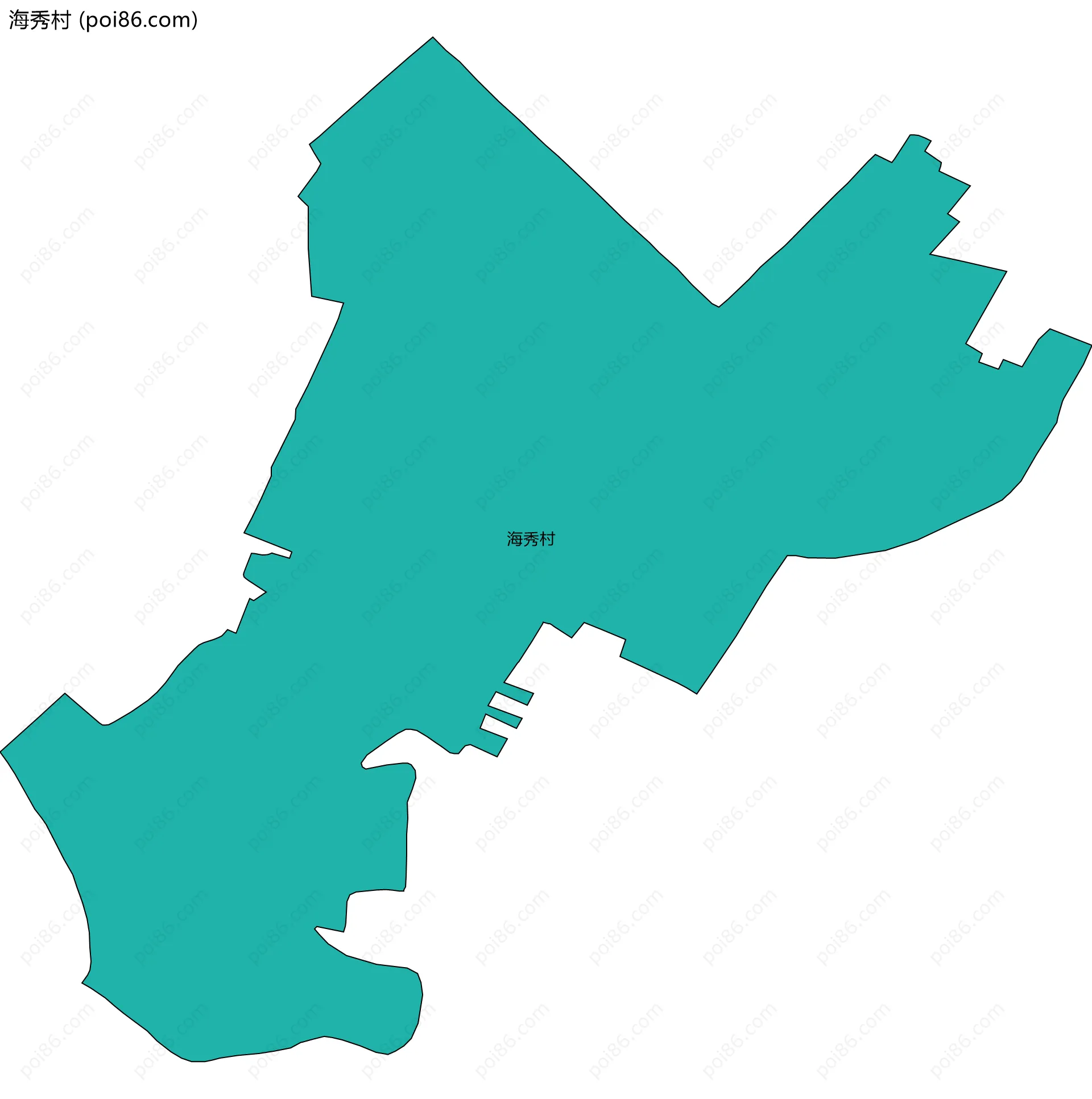 海秀村边界地图