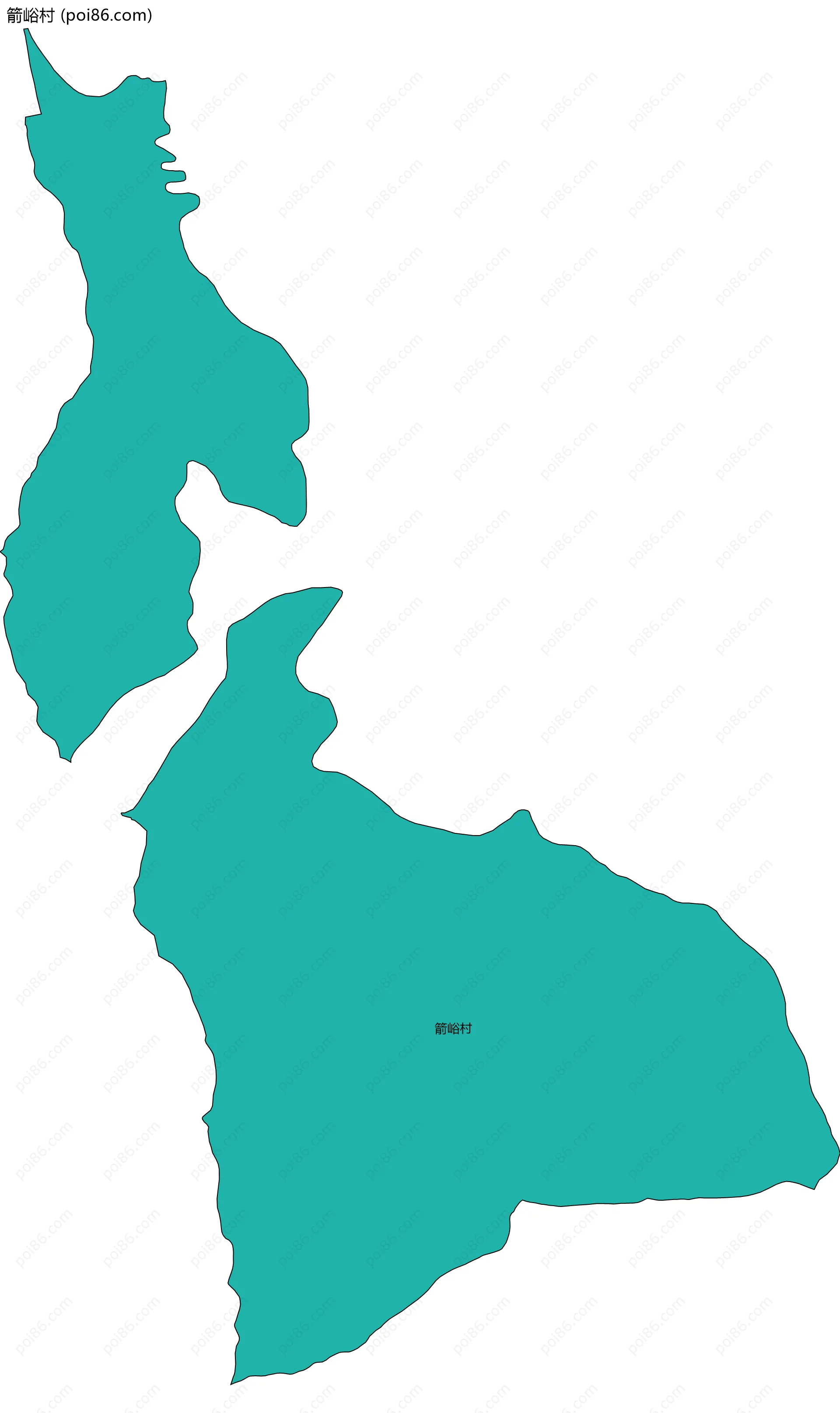 箭峪村边界地图