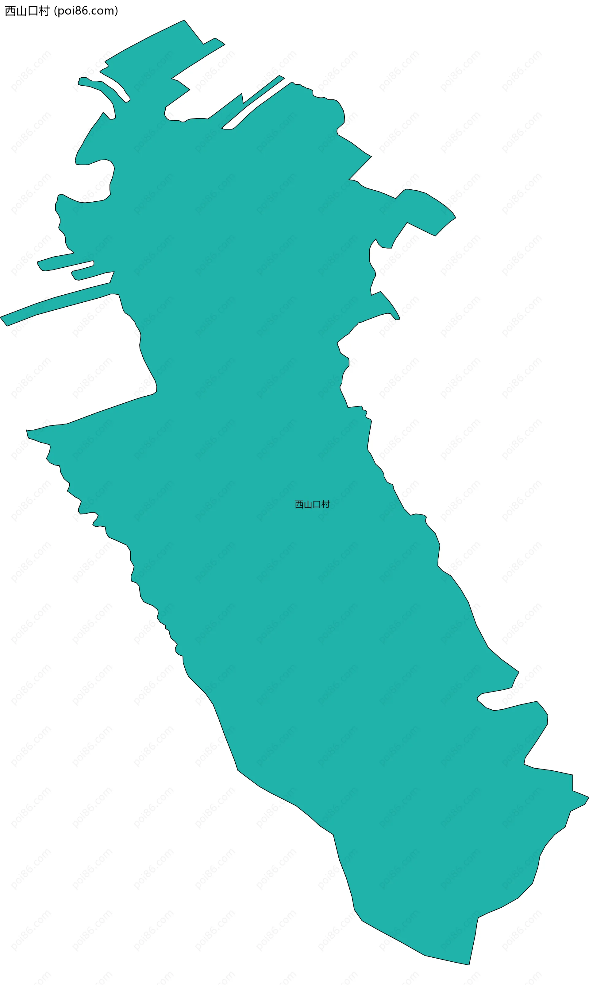 西山口村边界地图