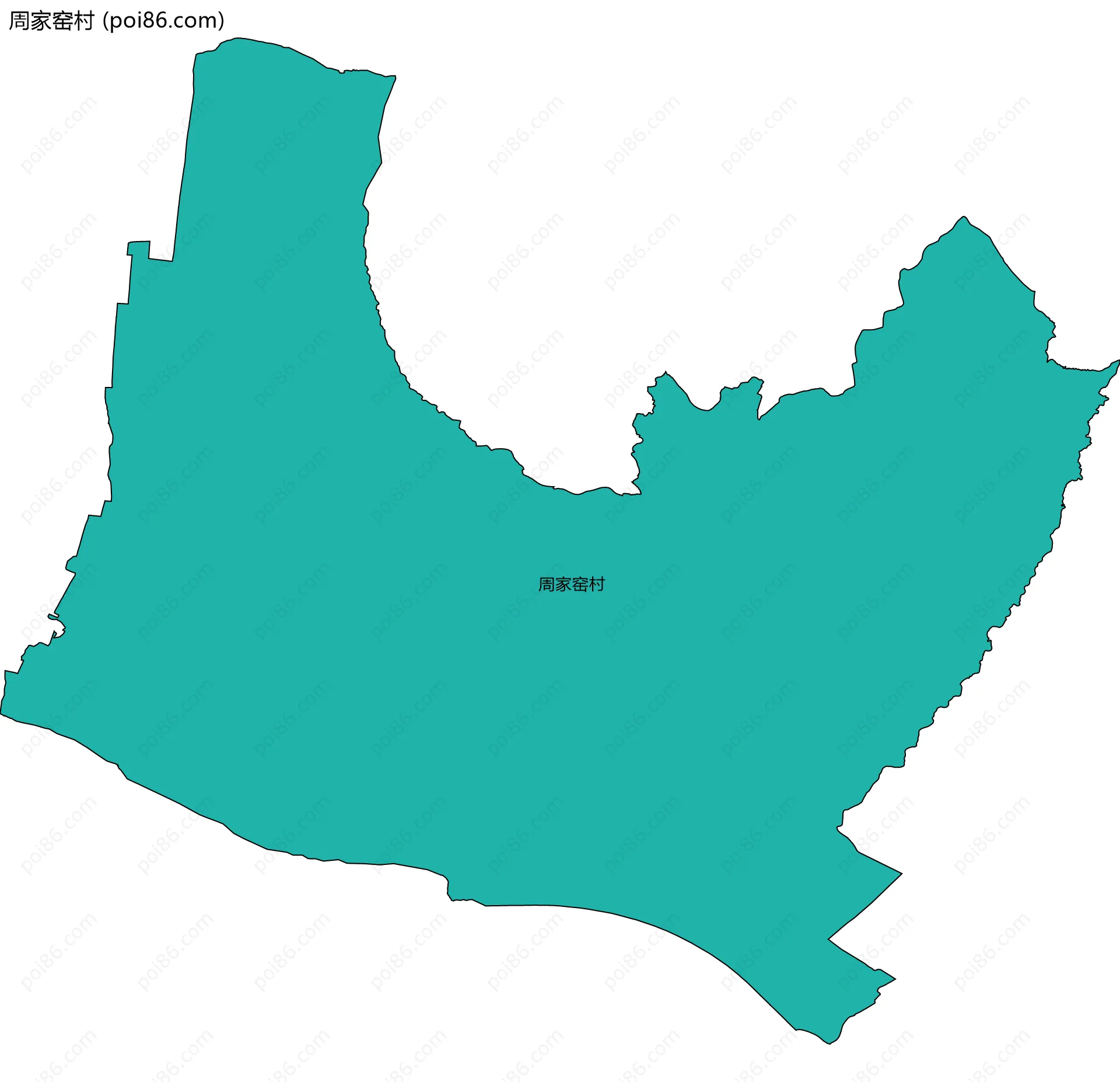 周家窑村边界地图