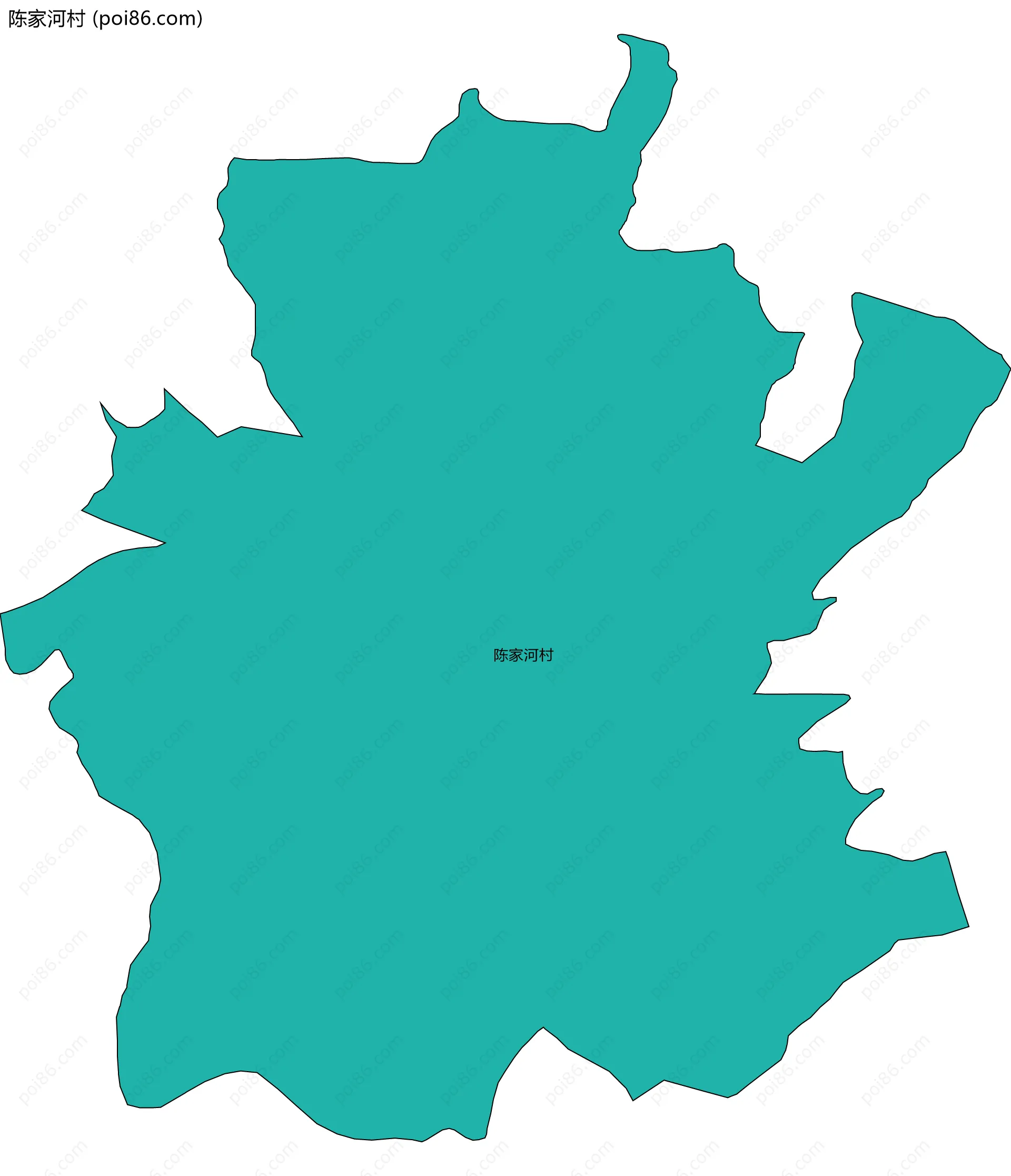 陈家河村边界地图