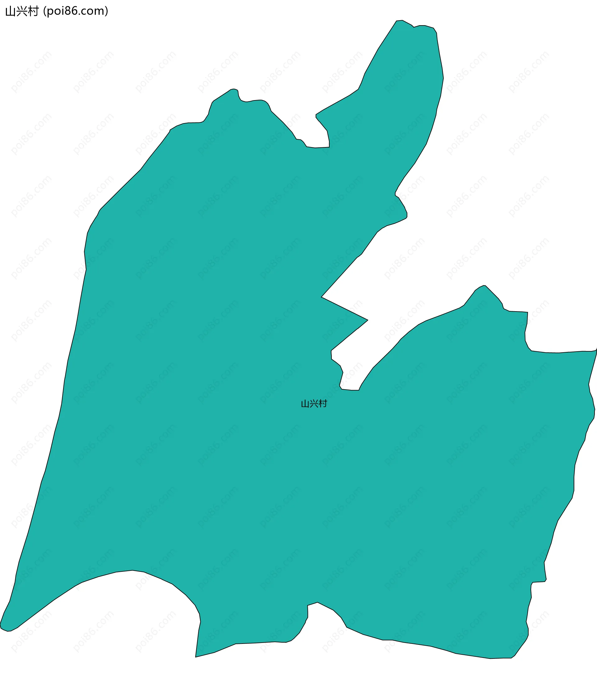 山兴村边界地图