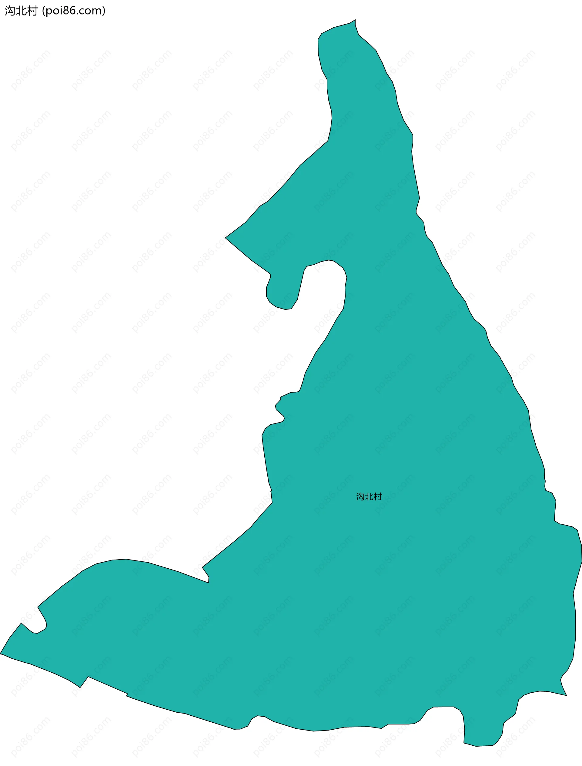 沟北村边界地图