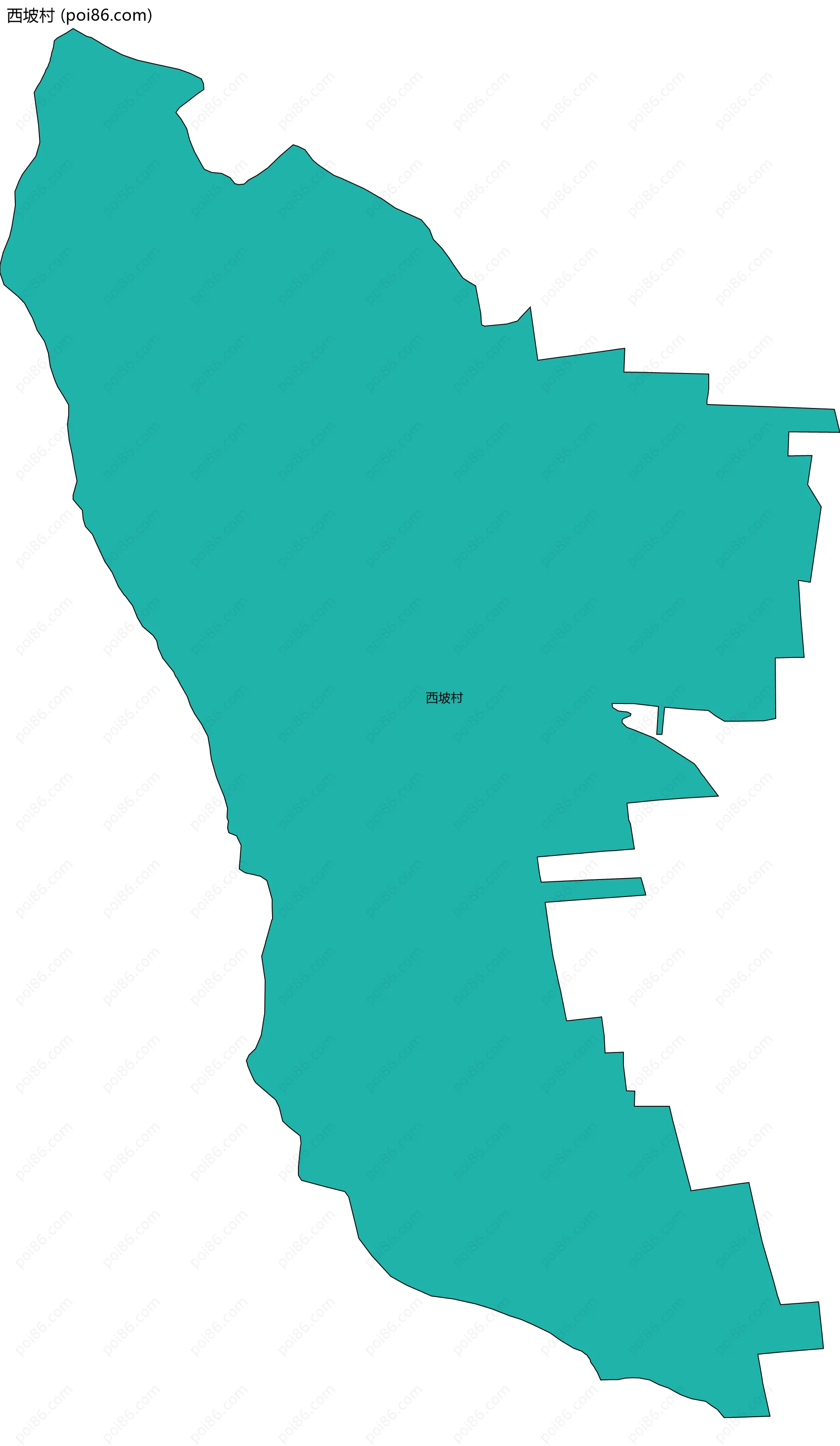 西坡村边界地图