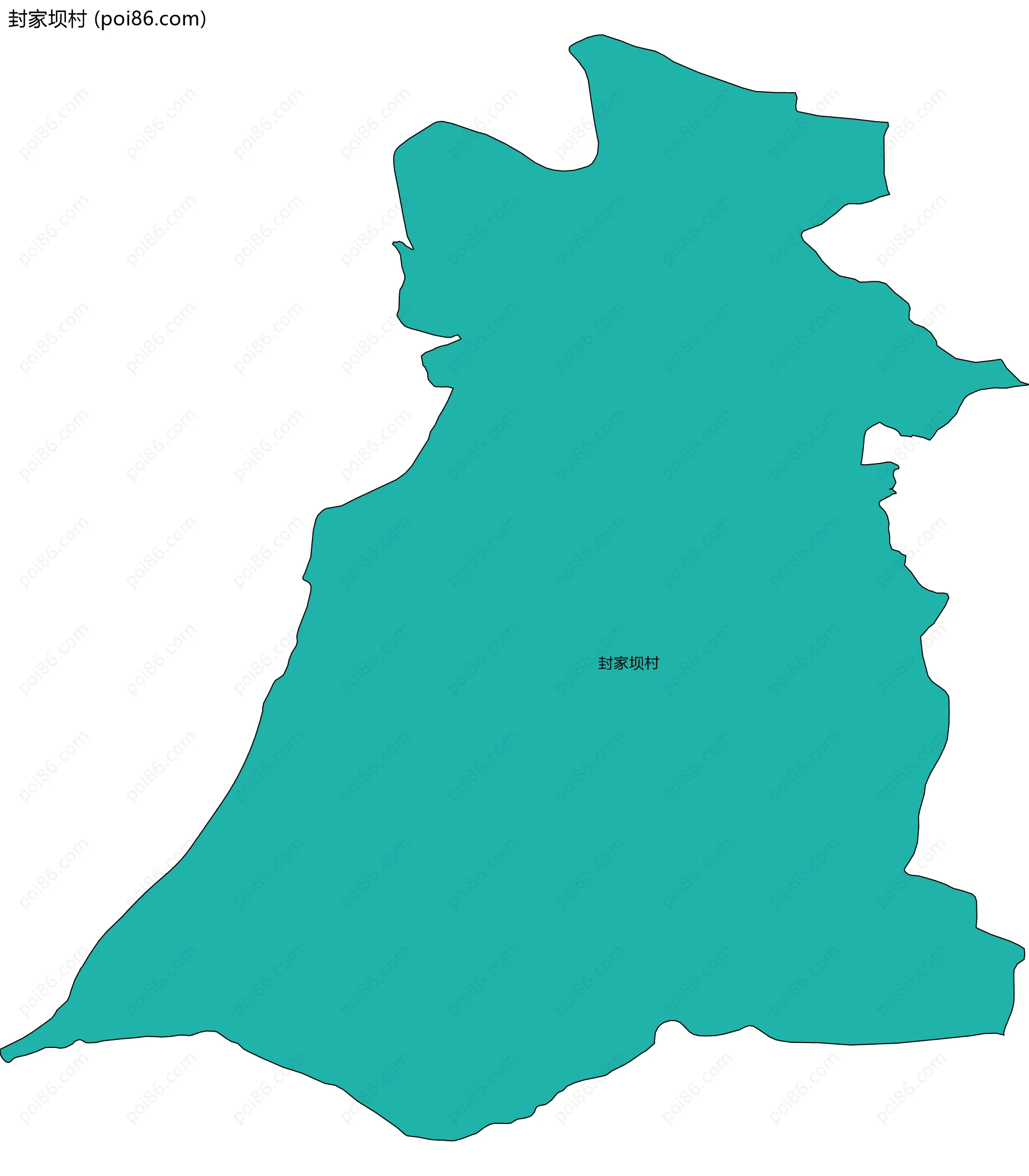 封家坝村边界地图