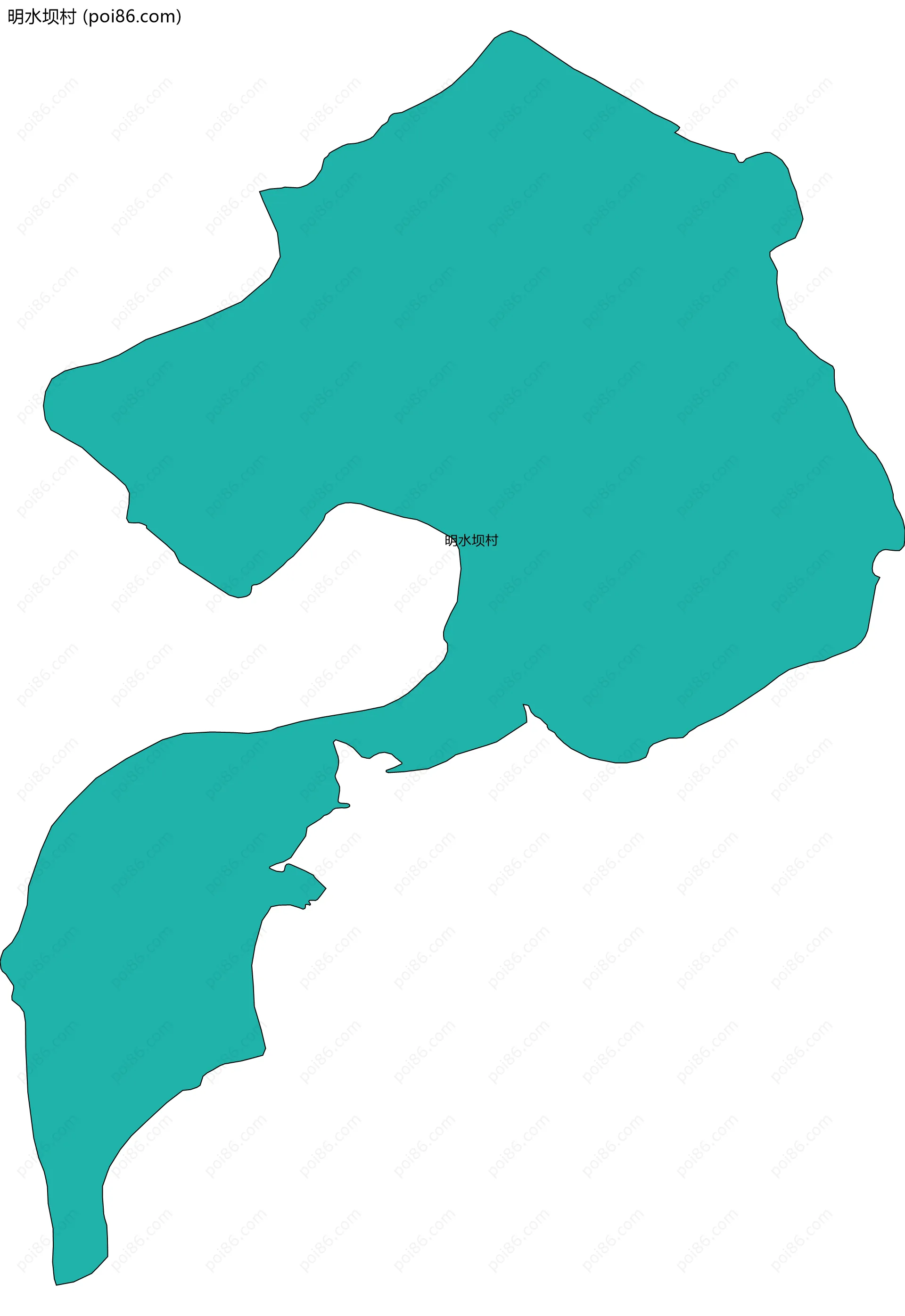 明水坝村边界地图