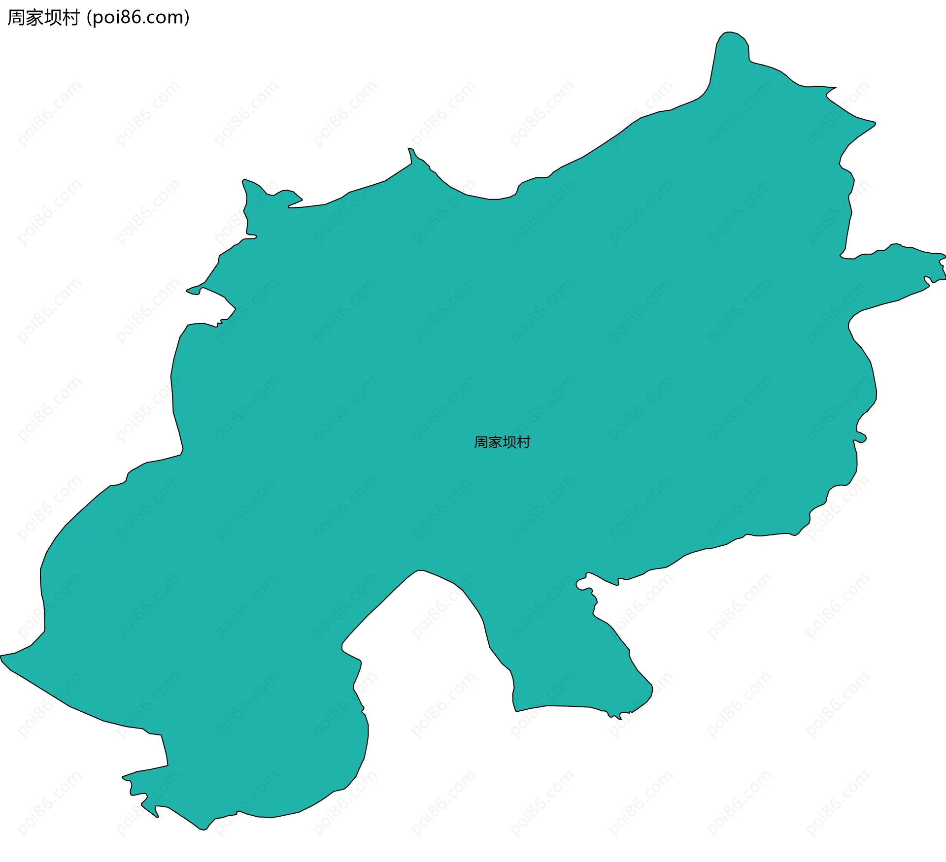 周家坝村边界地图
