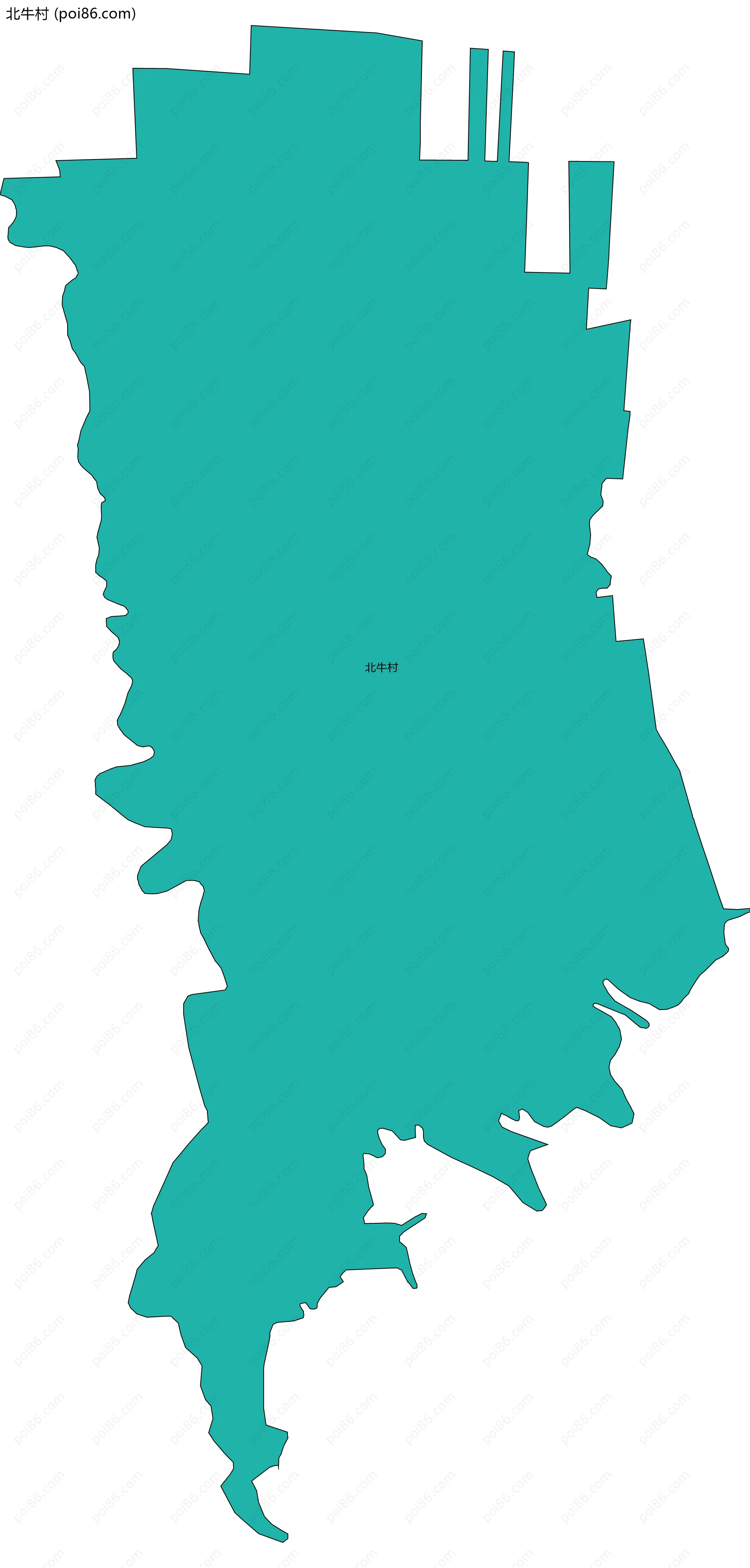 北牛村边界地图