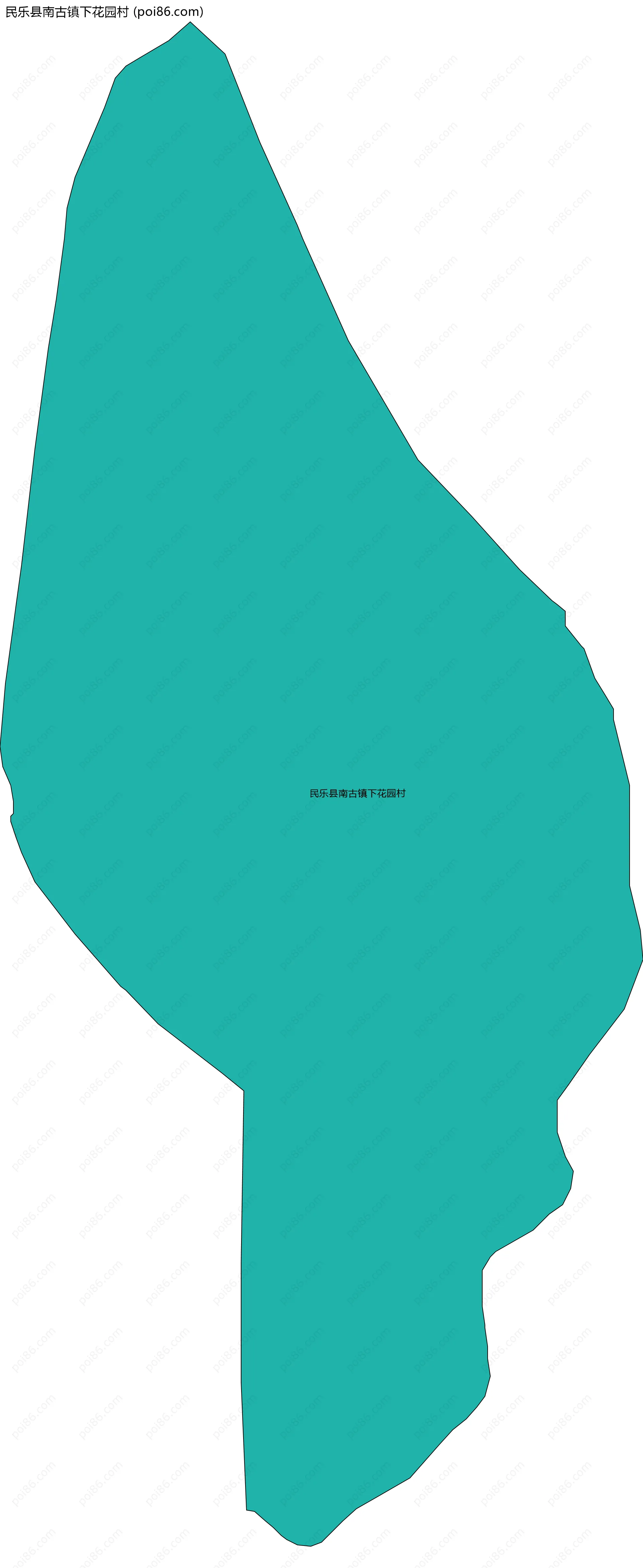 民乐县南古镇下花园村边界地图