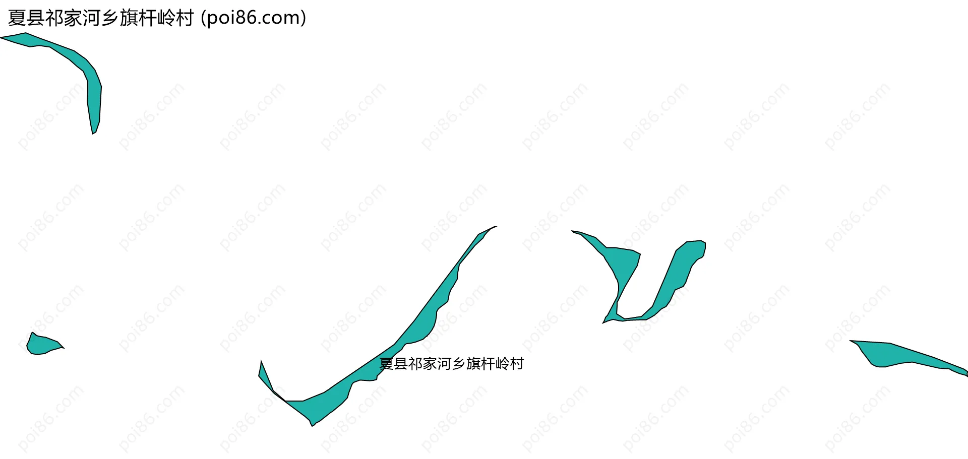 夏县祁家河乡旗杆岭村边界地图