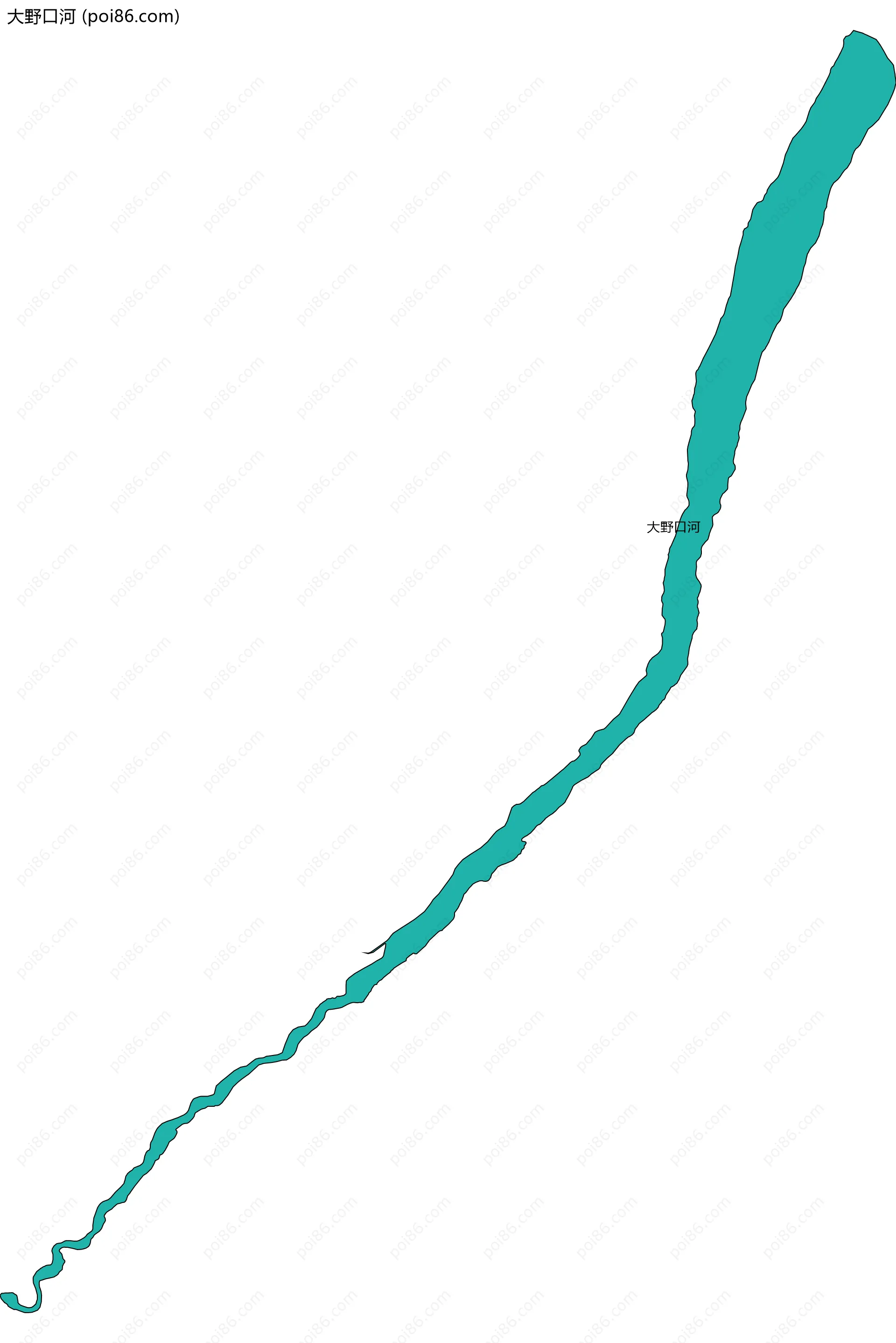 大野口河边界地图