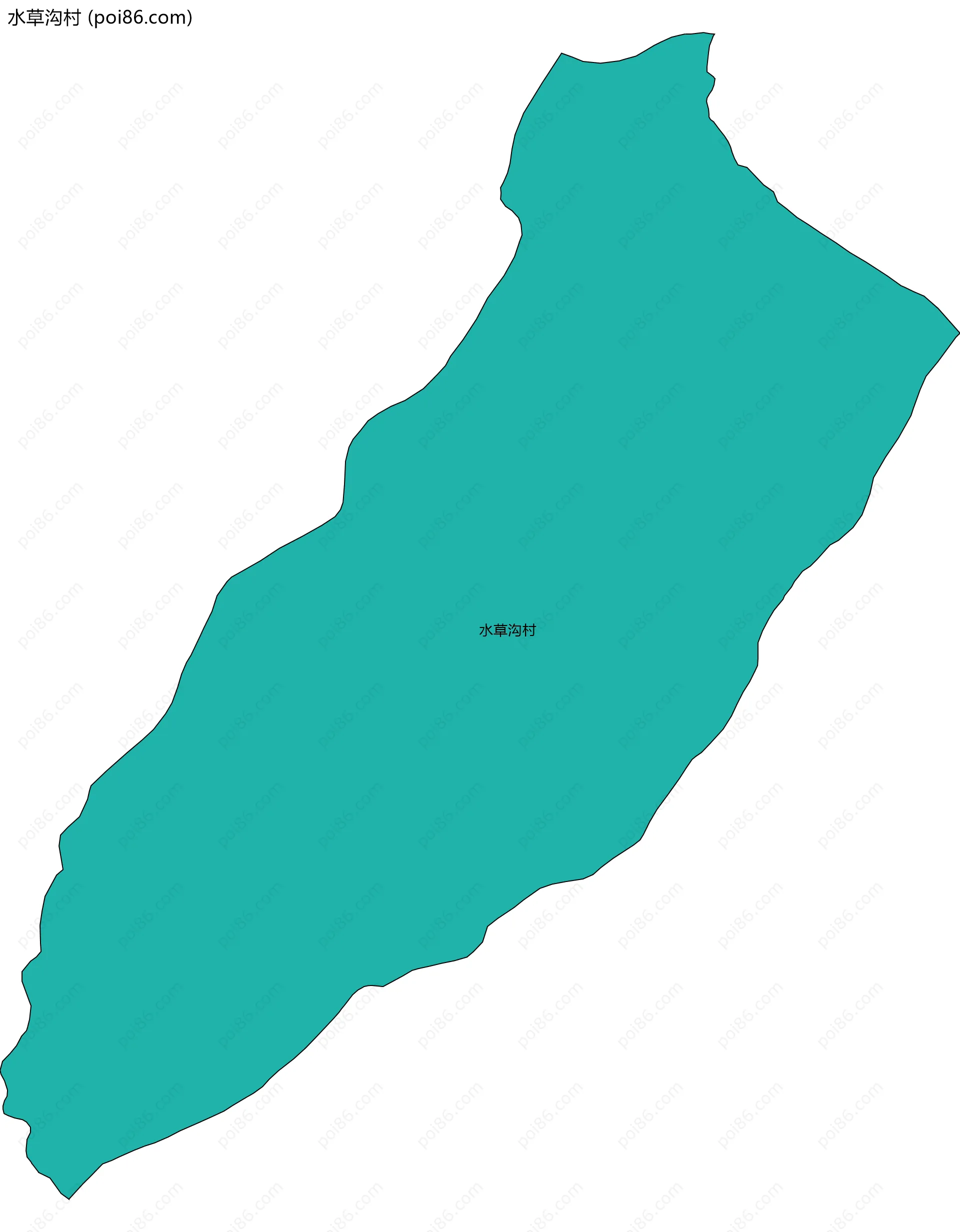 水草沟村边界地图
