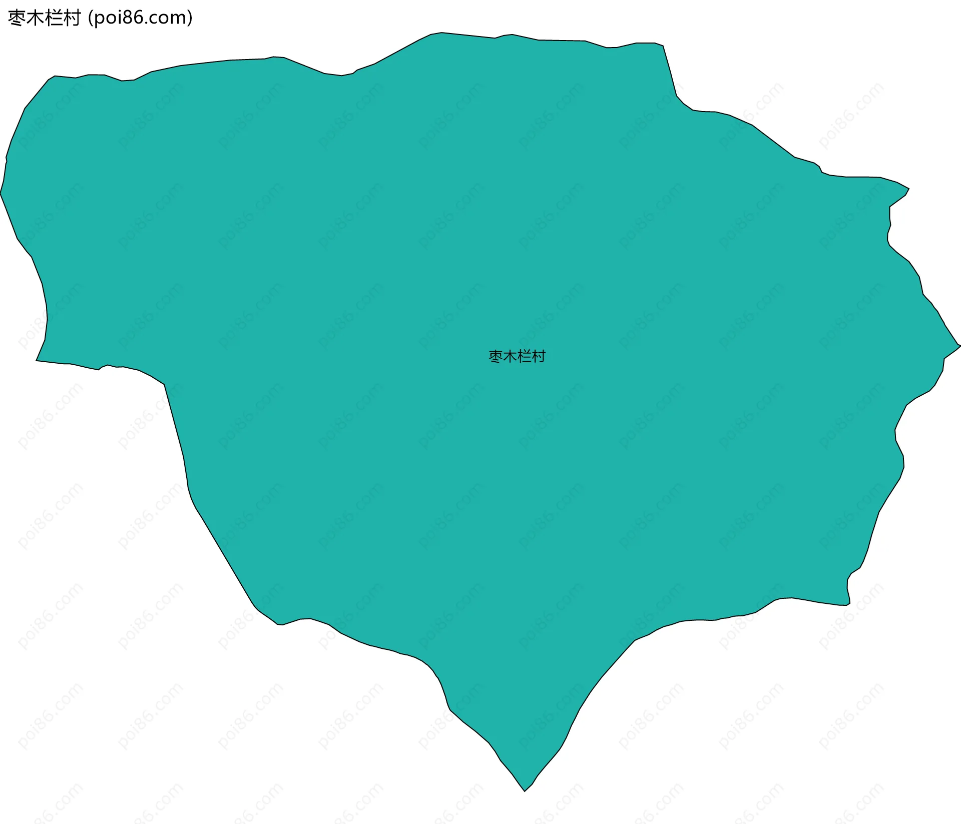 枣木栏村边界地图