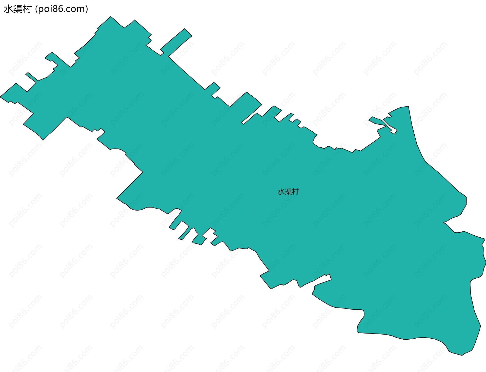 水渠村边界地图
