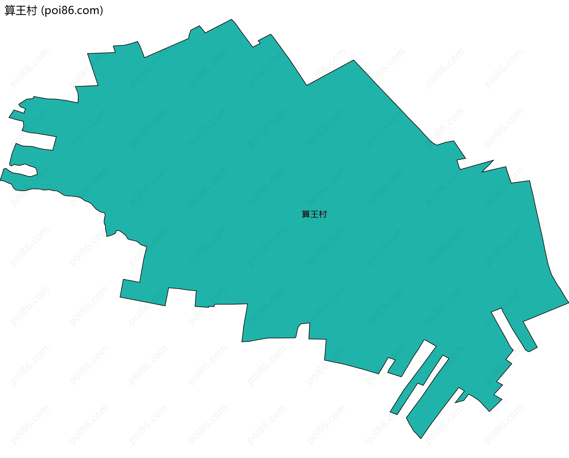 算王村边界地图