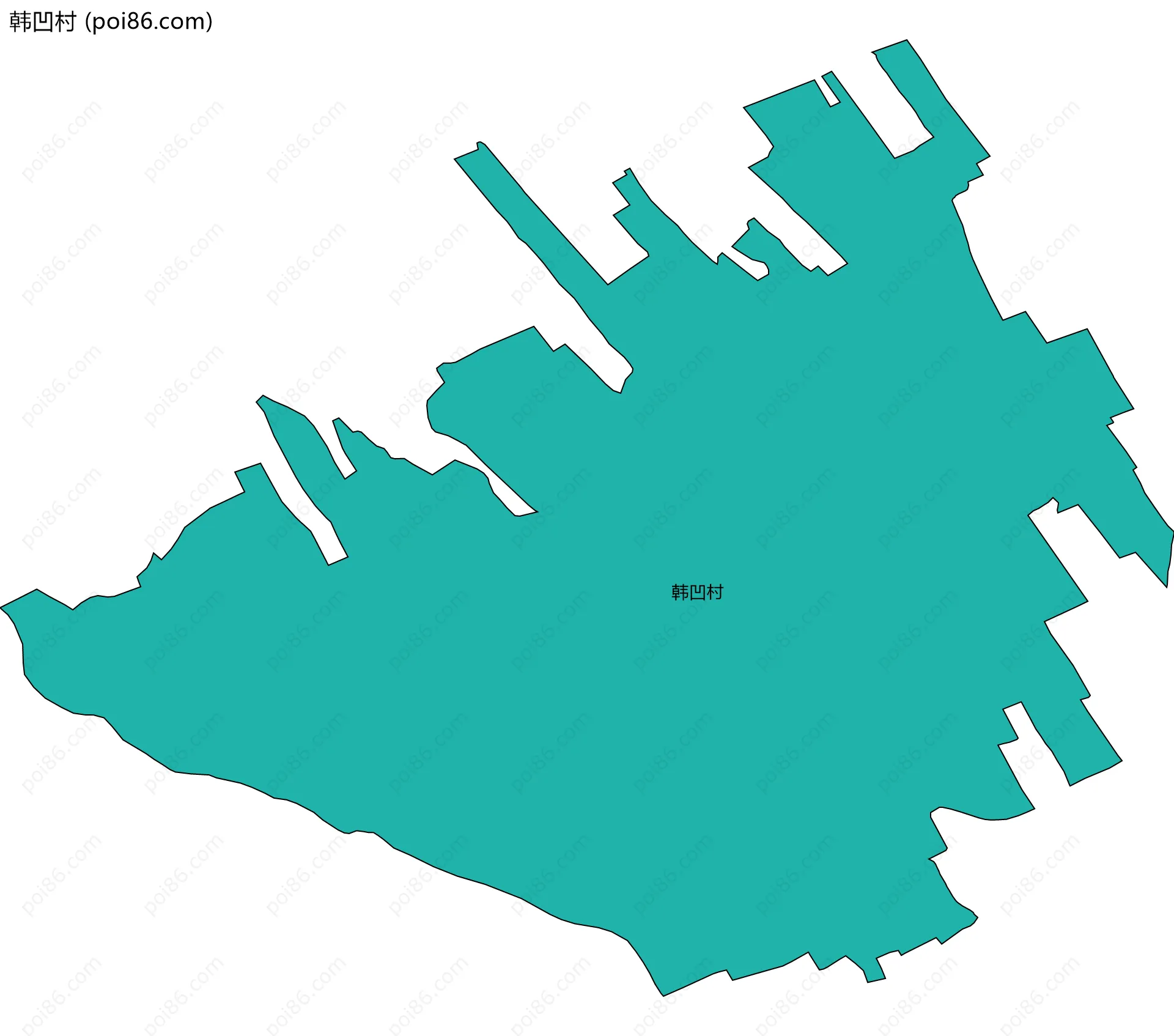 韩凹村边界地图
