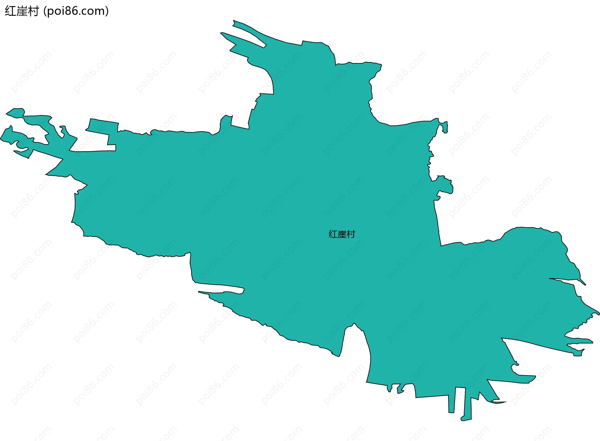 红崖村边界地图