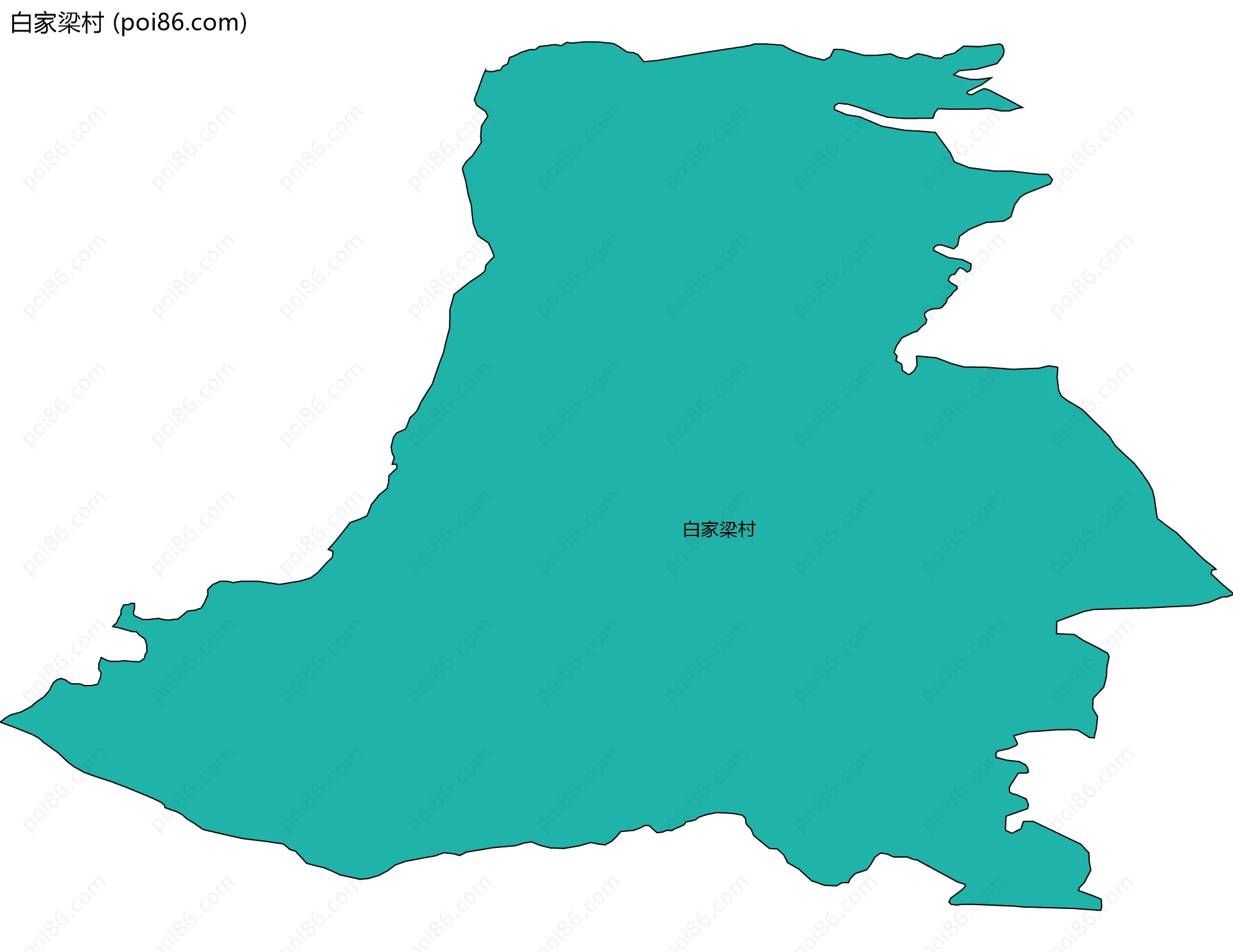 白家梁村边界地图