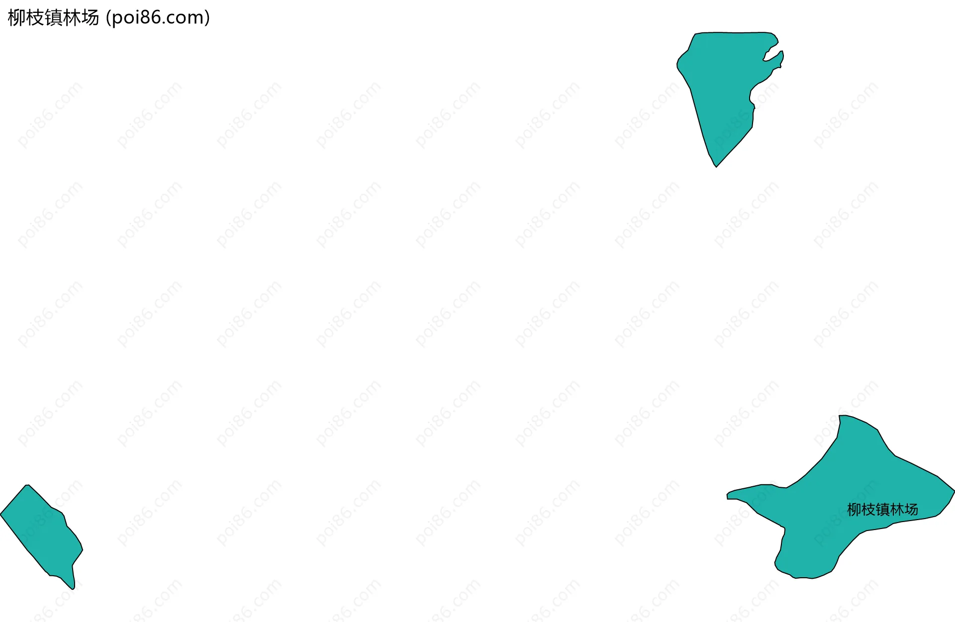 柳枝镇林场边界地图(五级行政区划)
