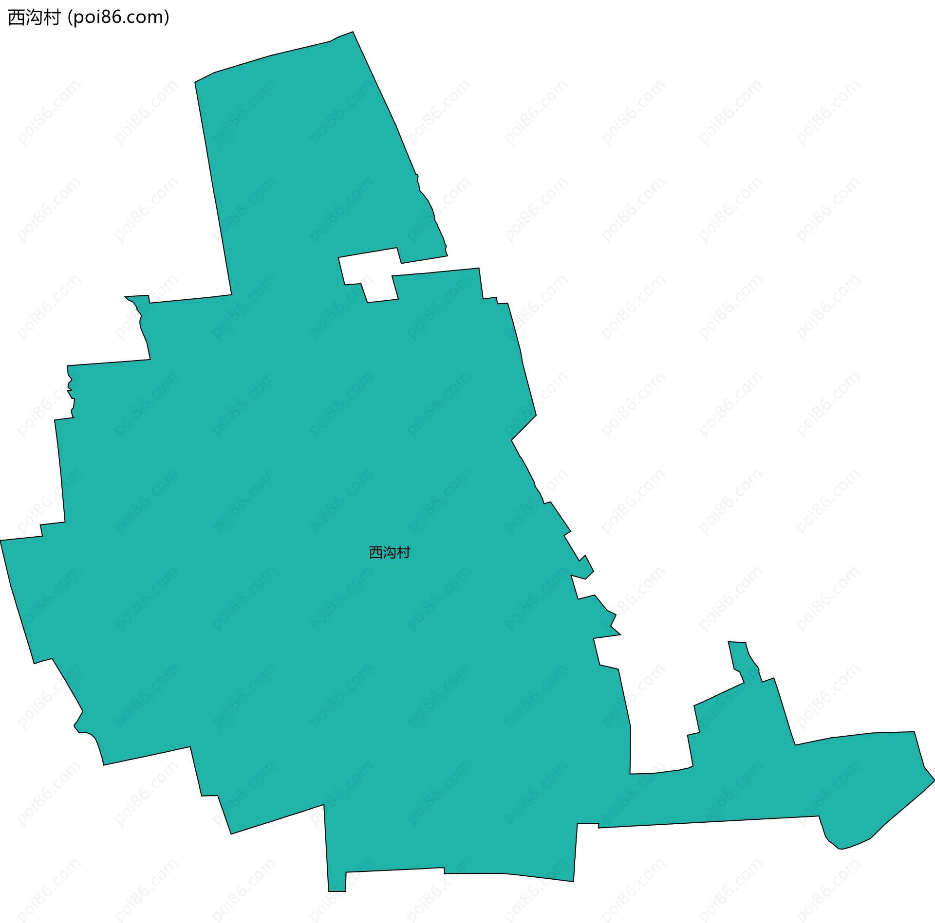 西沟村边界地图