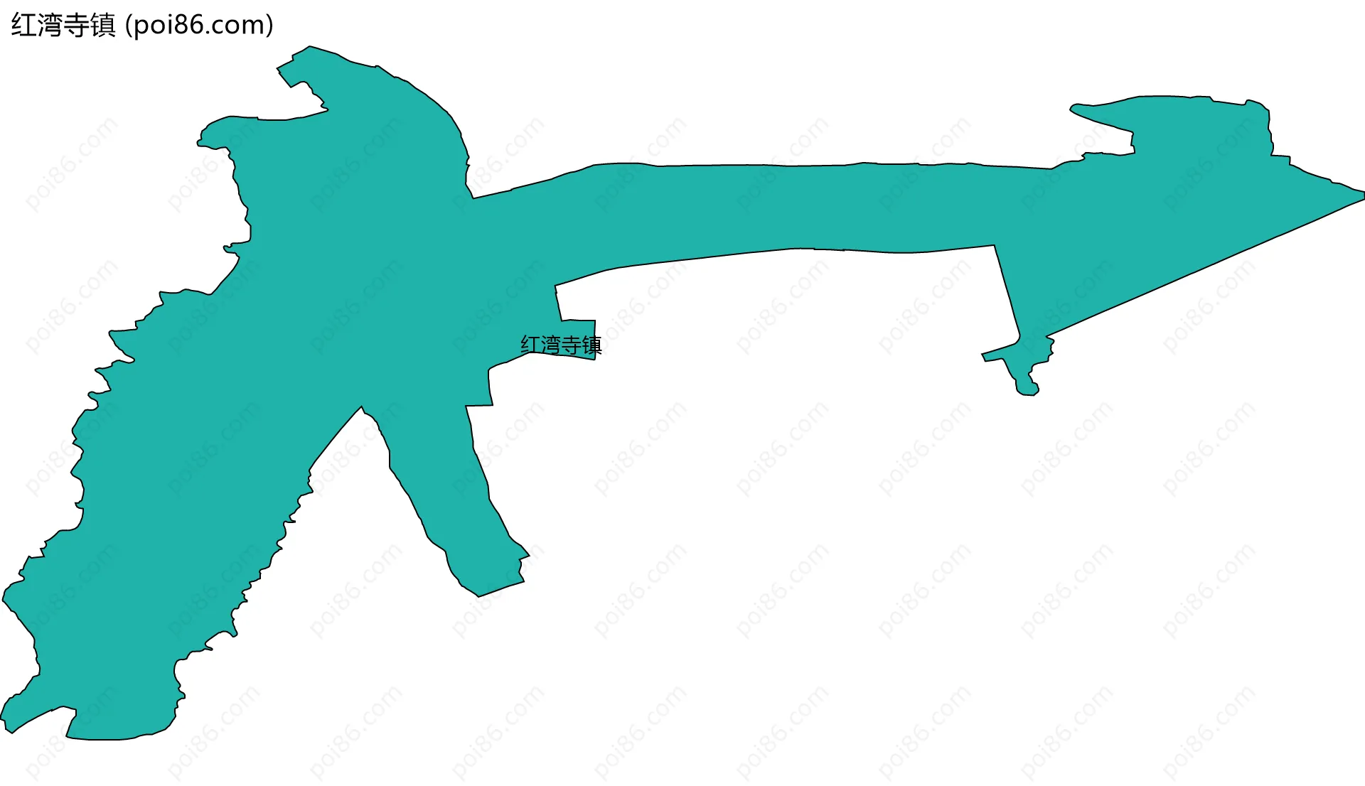 红湾寺镇边界地图(五级行政区划)