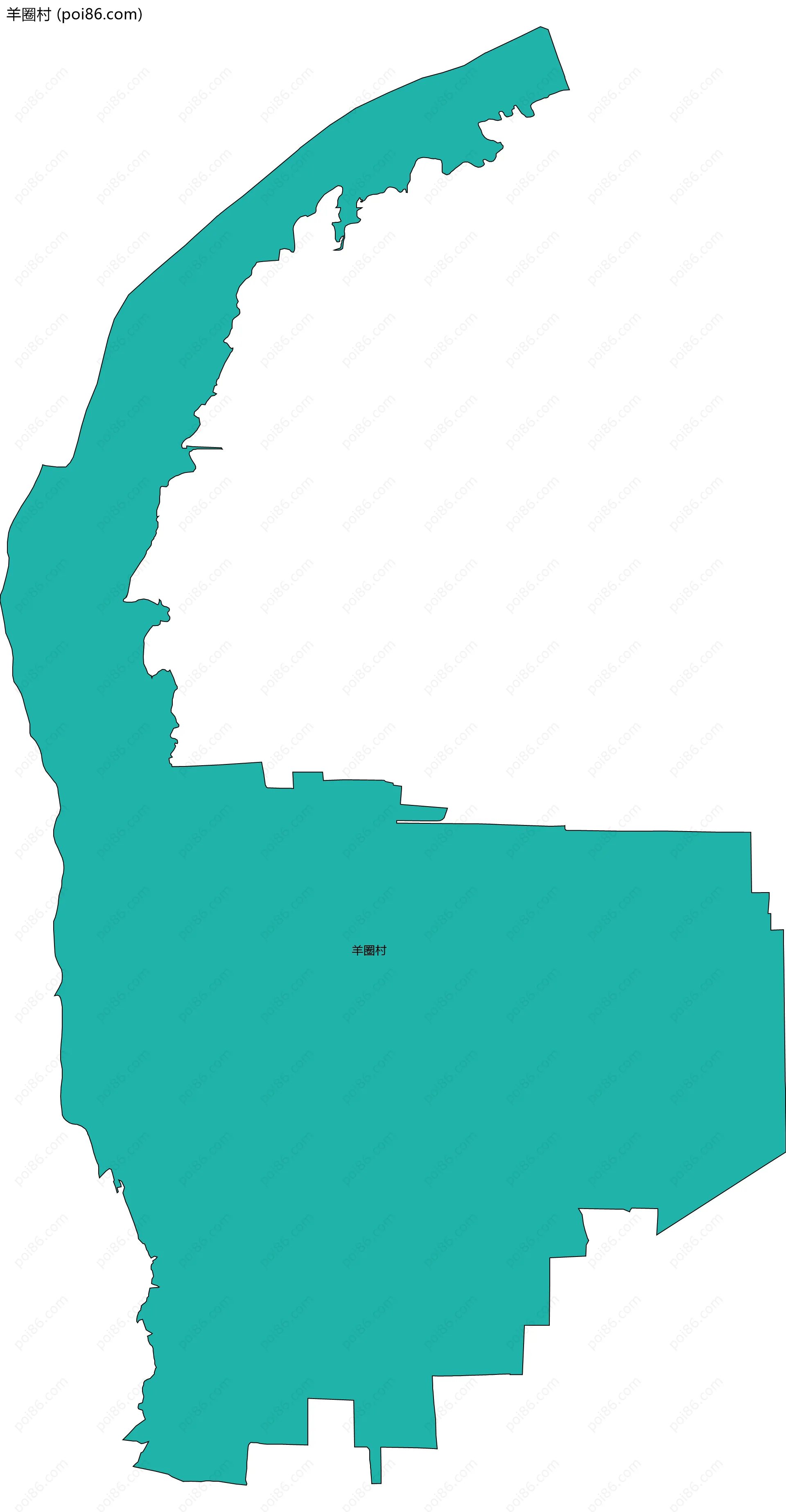 羊圈村边界地图
