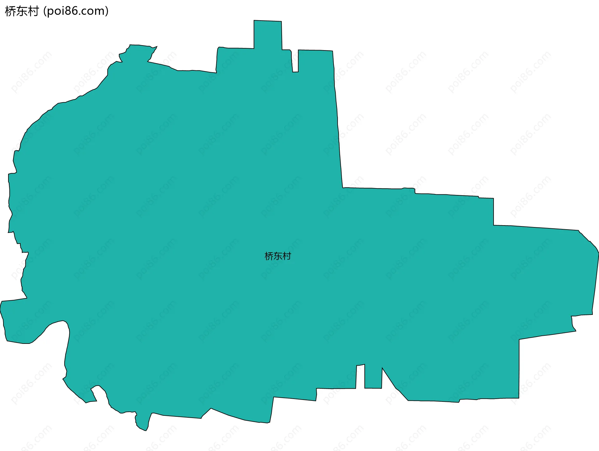 桥东村边界地图