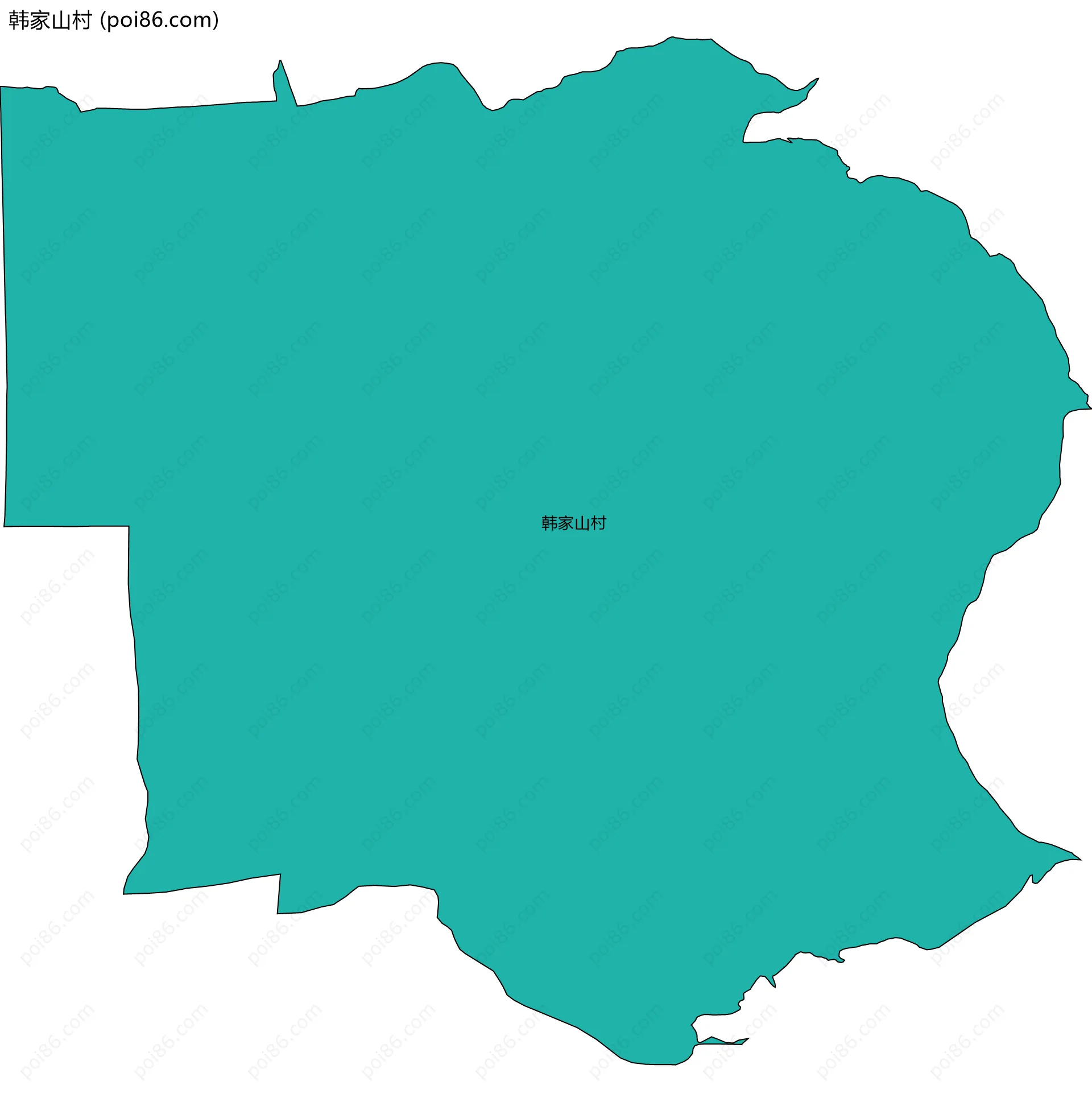 韩家山村边界地图